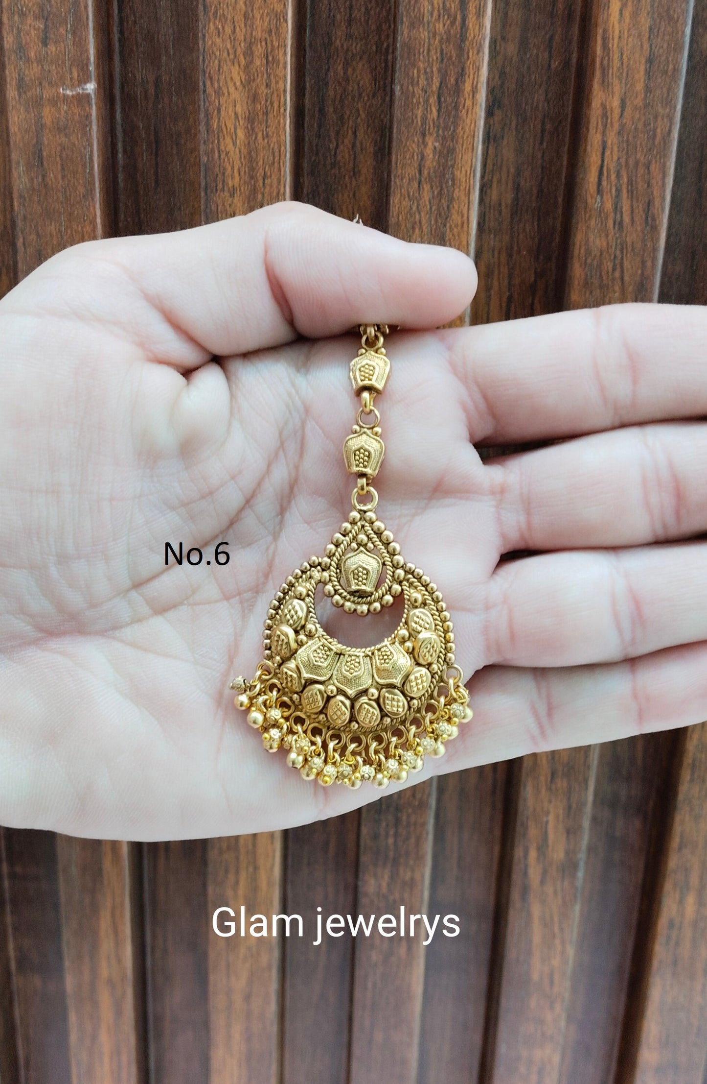 Gold polki Tikka Jewellery Headpiece Gurpiar Set