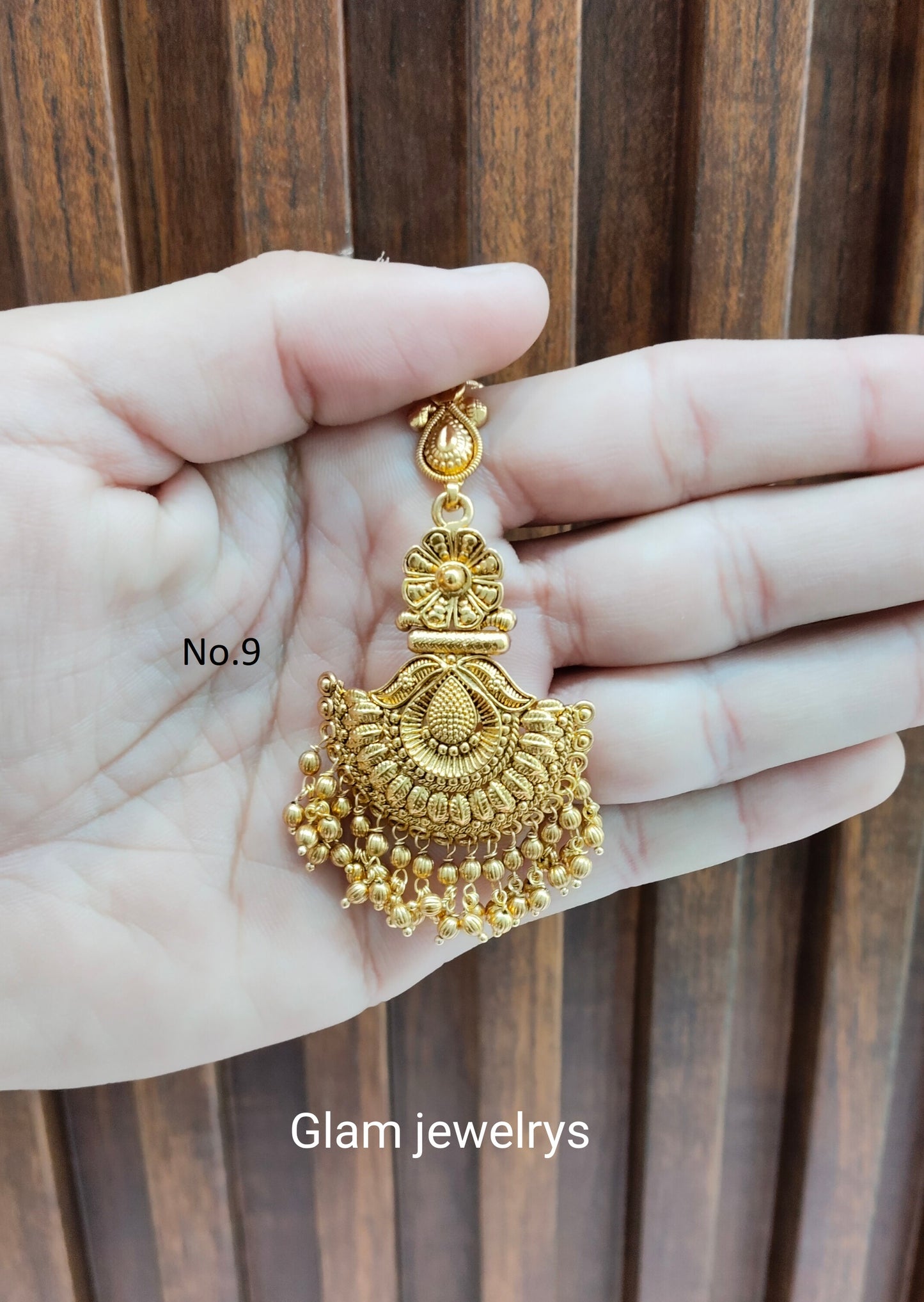 Gold polki Tikka Jewellery Headpiece Gurpiar Set