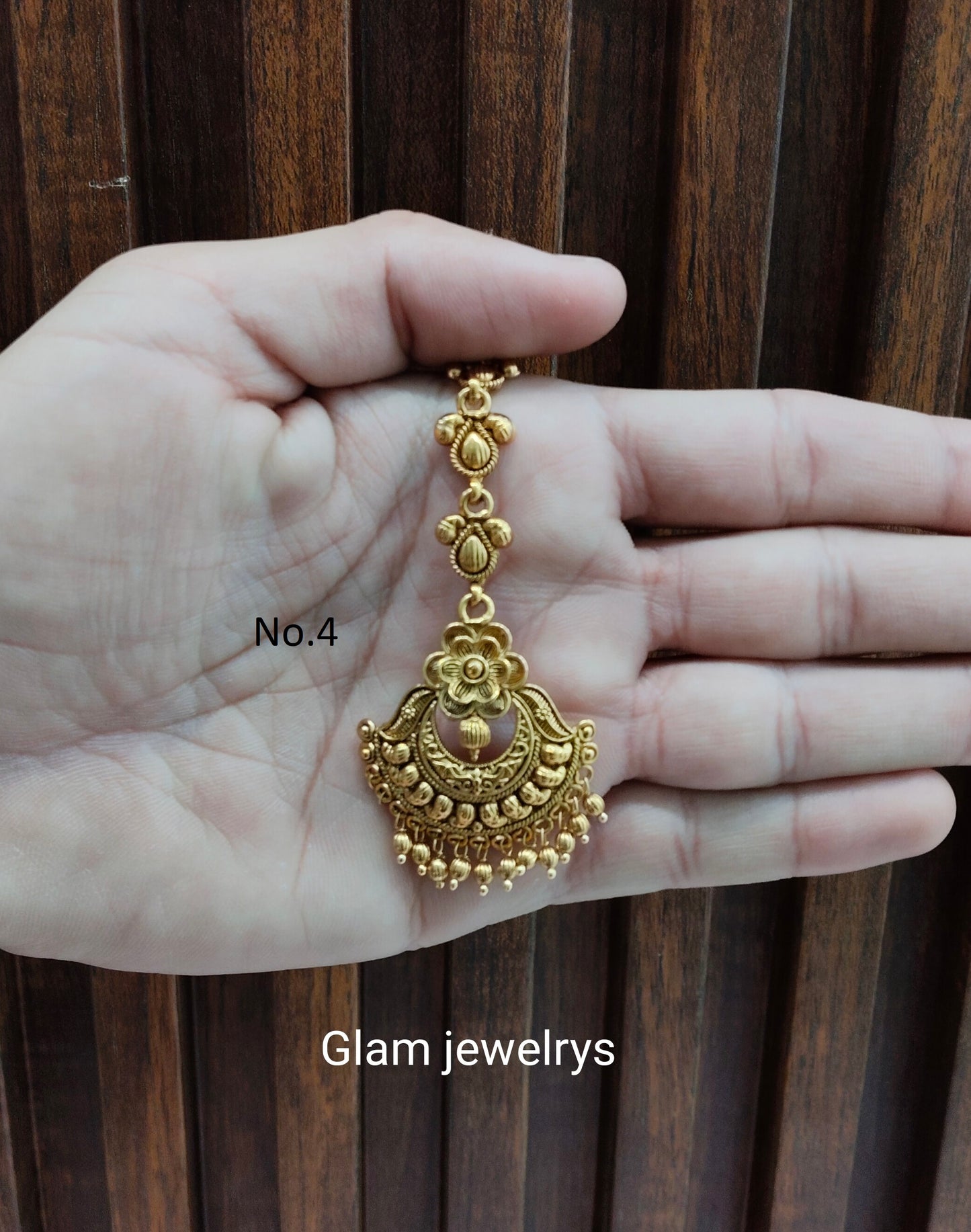 Gold polki Tikka Jewellery  Headpiece Gurpiar Set