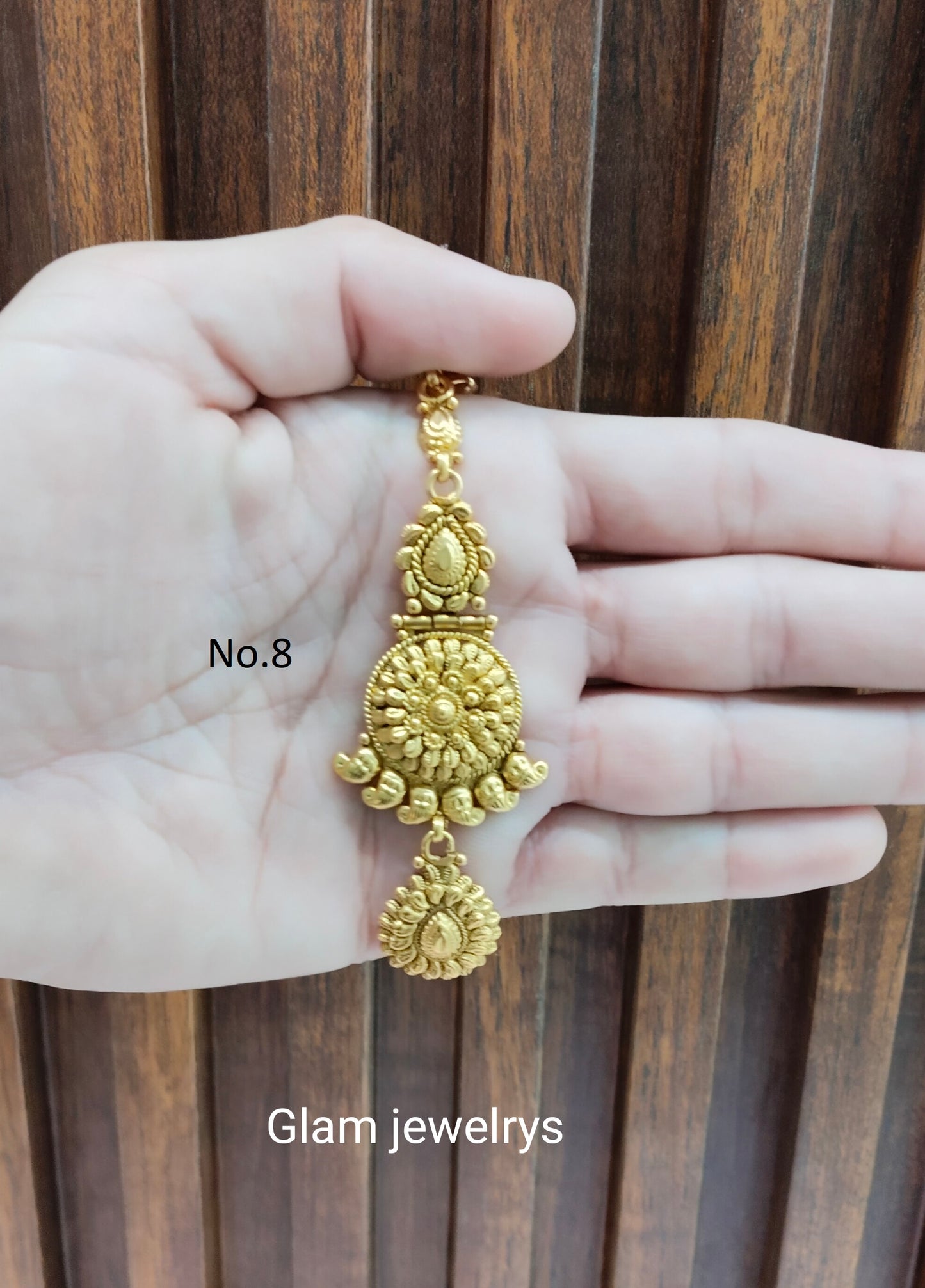 Gold polki Tikka Jewellery  Headpiece Gurpiar Set