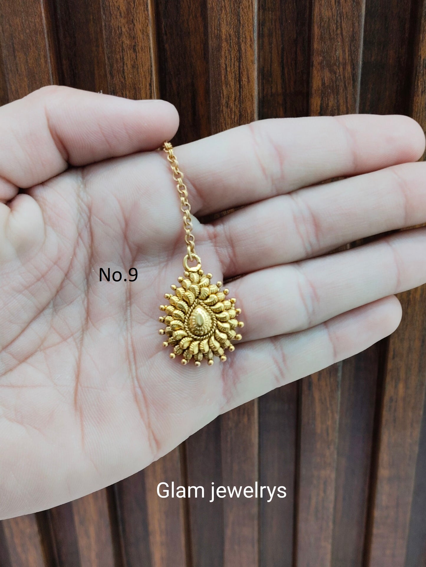 Gold polki Tikka Jewellery  Headpiece Gurpiar Set
