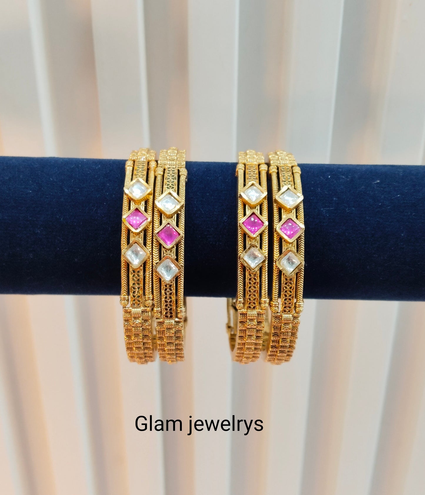 2.4 Size Indian bangles jewelry /Traditional bollywood jewelry/Ruby Gold bangles