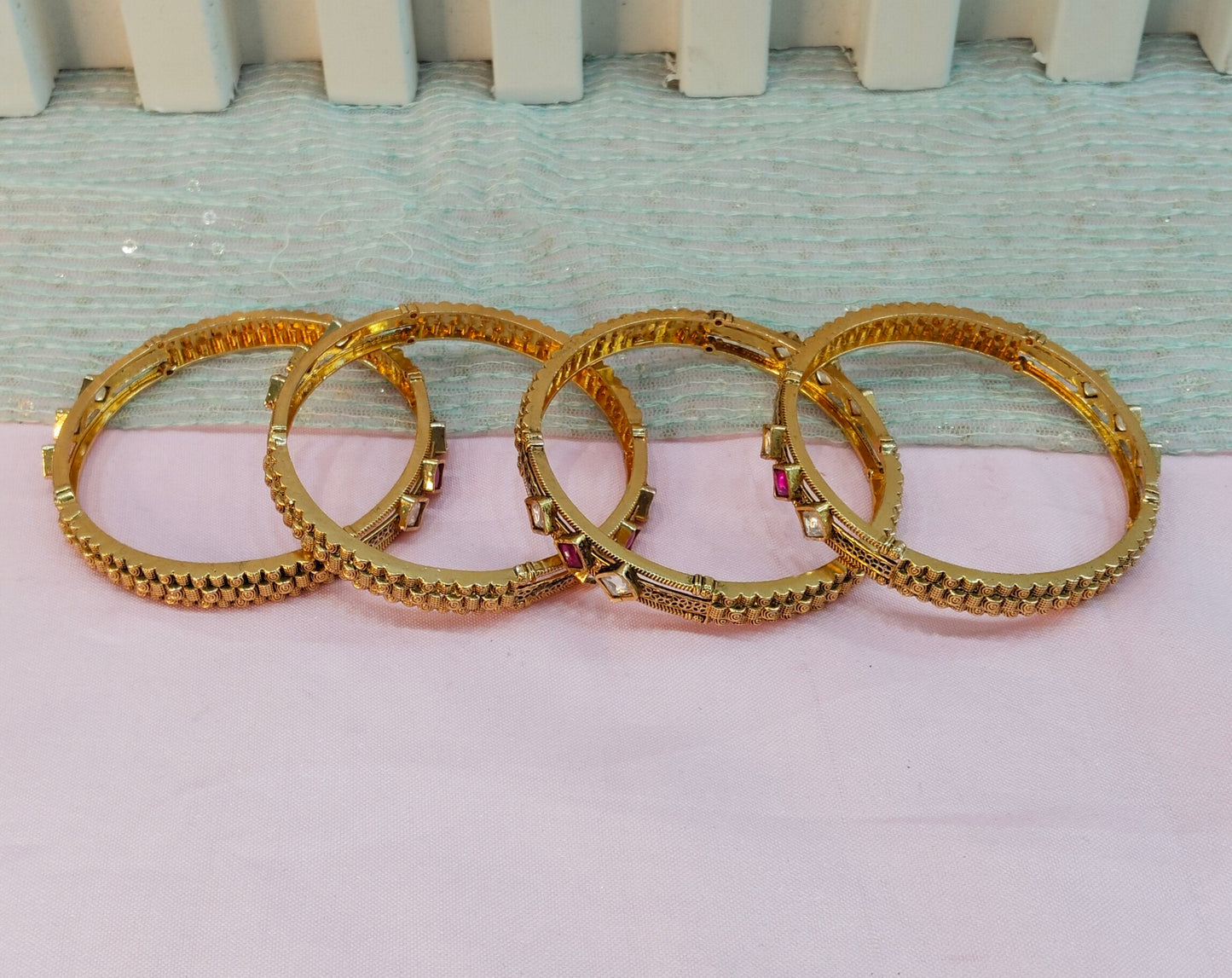 2.4 Size Indian bangles jewelry /Traditional bollywood jewelry/Ruby Gold bangles
