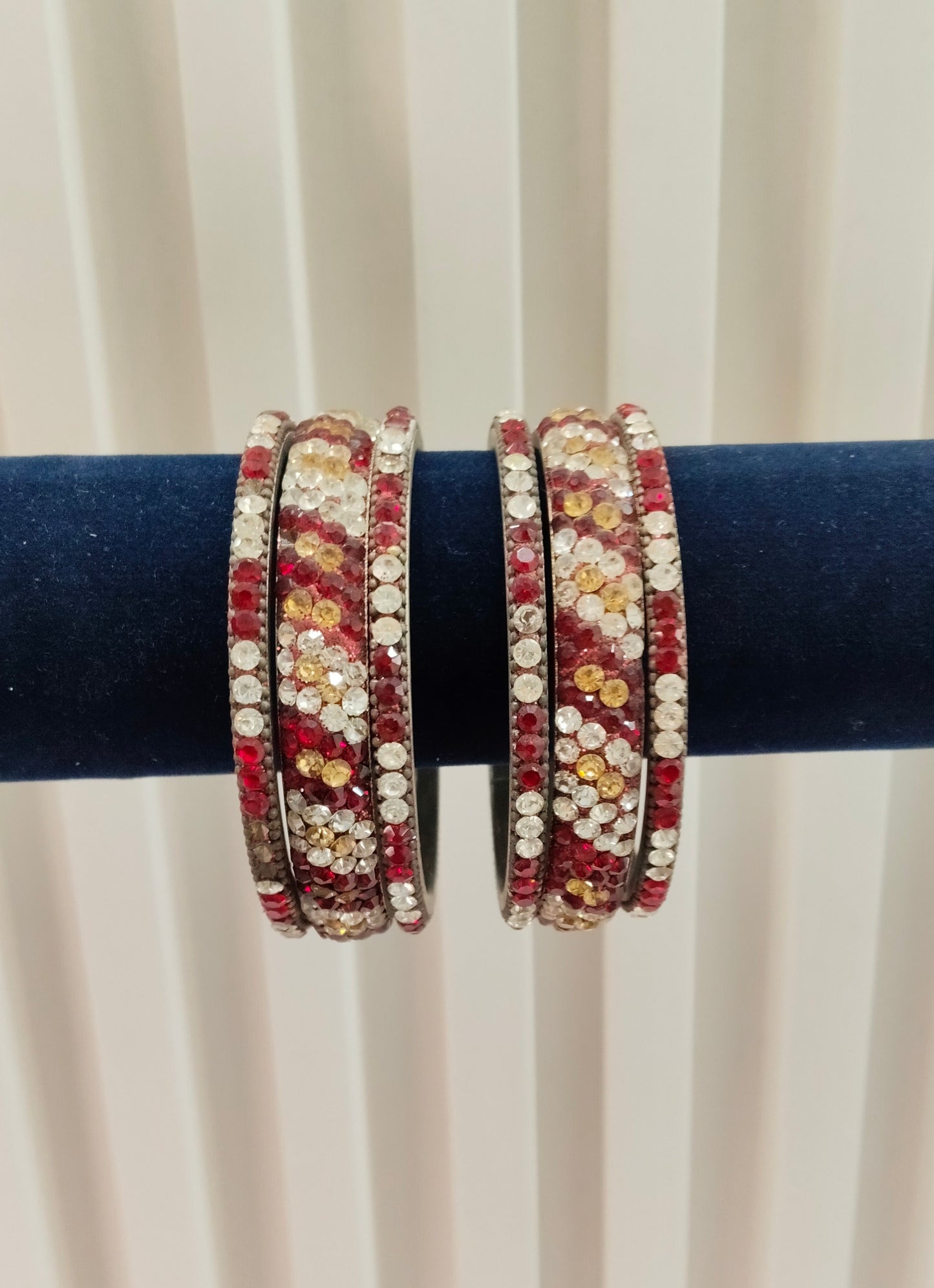 2.6 Size Indian bangles jewelry /Traditional bollywood jewelry/Silver Maroon Antique bangles