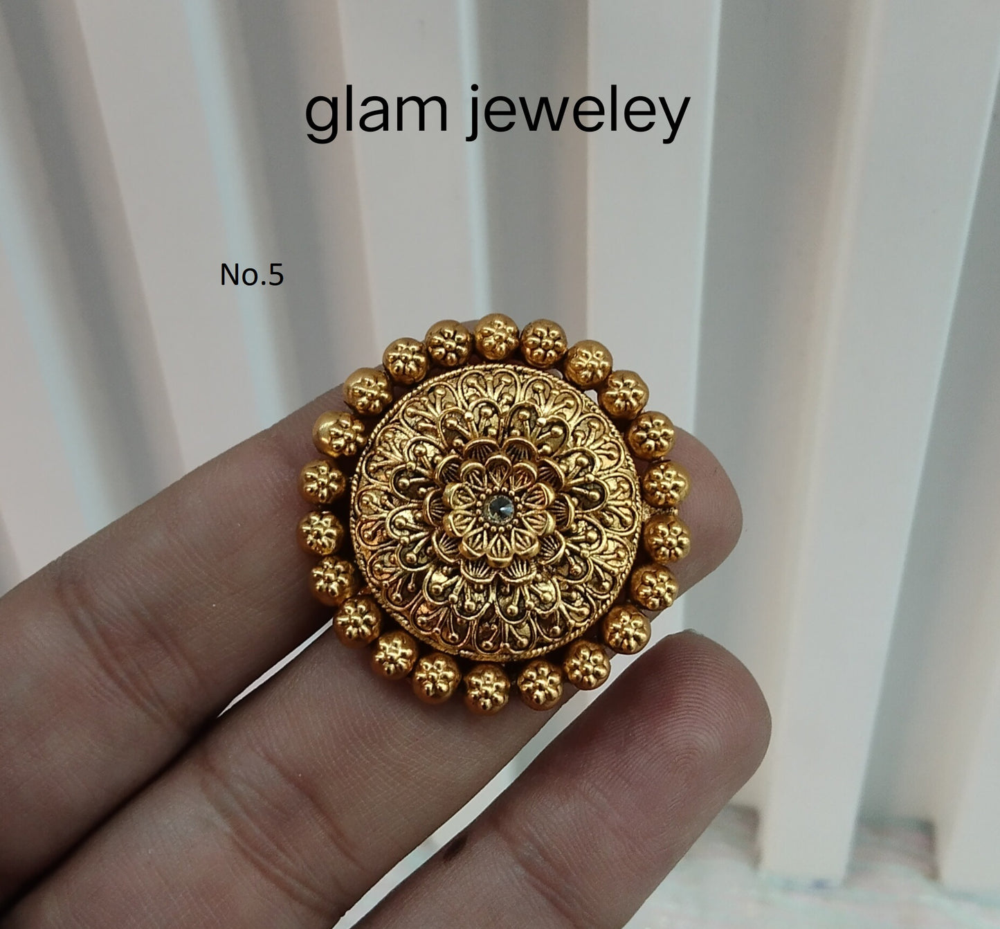 Gold Cocktail Indian Finger Rings