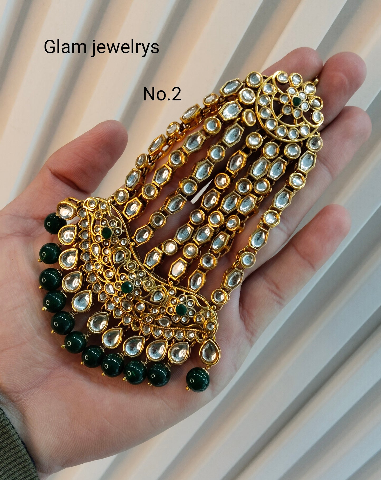 Kundan Jhumar Headpassa Bridal Passa/Pakistani side Headpiece