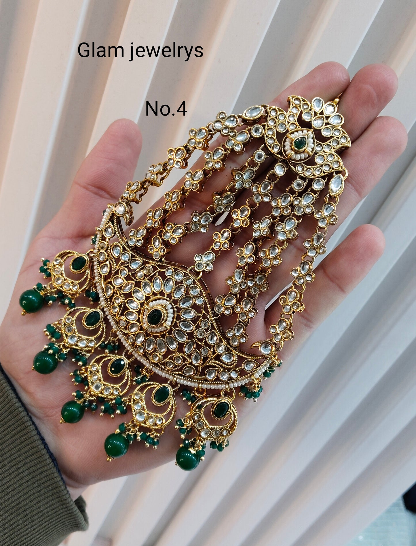 Kundan Jhumar Headpassa Bridal Passa/Pakistani side Headpiece