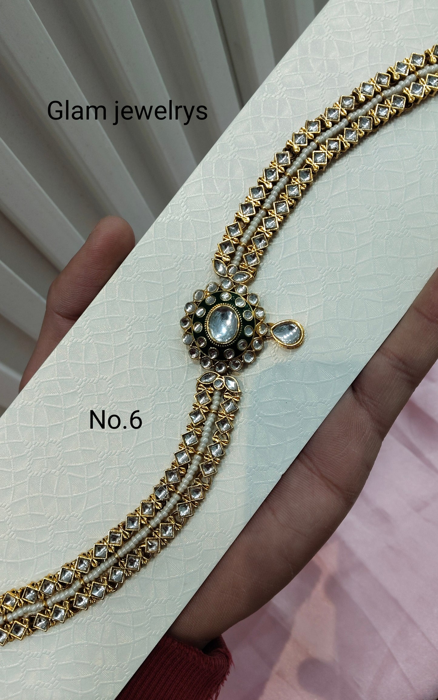 Indian Kundan Headpiece Matha Patti Head piece sheesh fool/Bollywood Head Piece Tikka Hair chain
