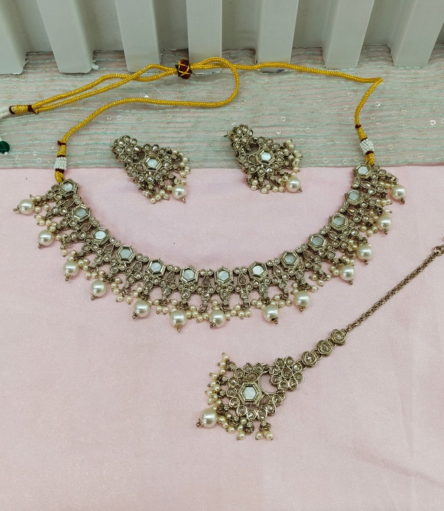 Antique Gold Necklace Indian Jewellery Eshaan Set