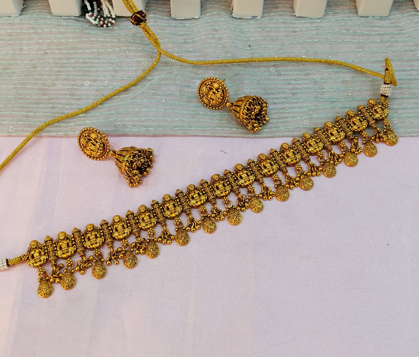 Gold Polki Choker Temple Indian Jewellery Arjan Set