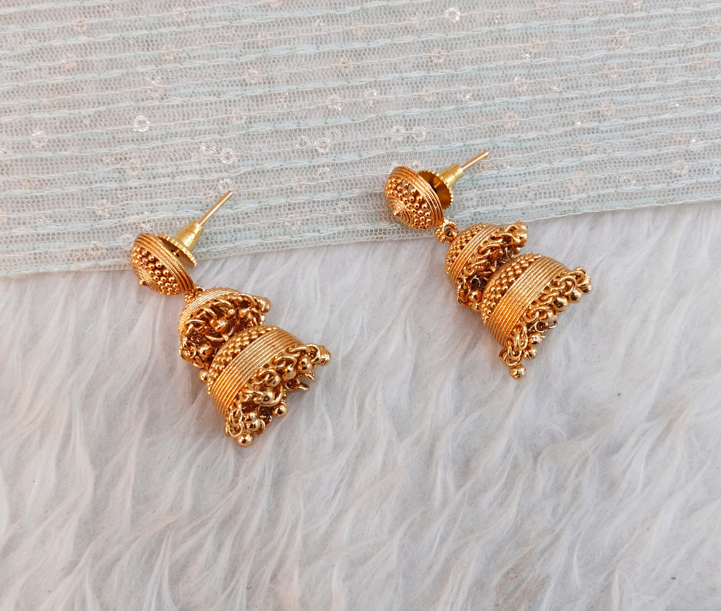 Gold Jhumki Indian Bollywood Earrings