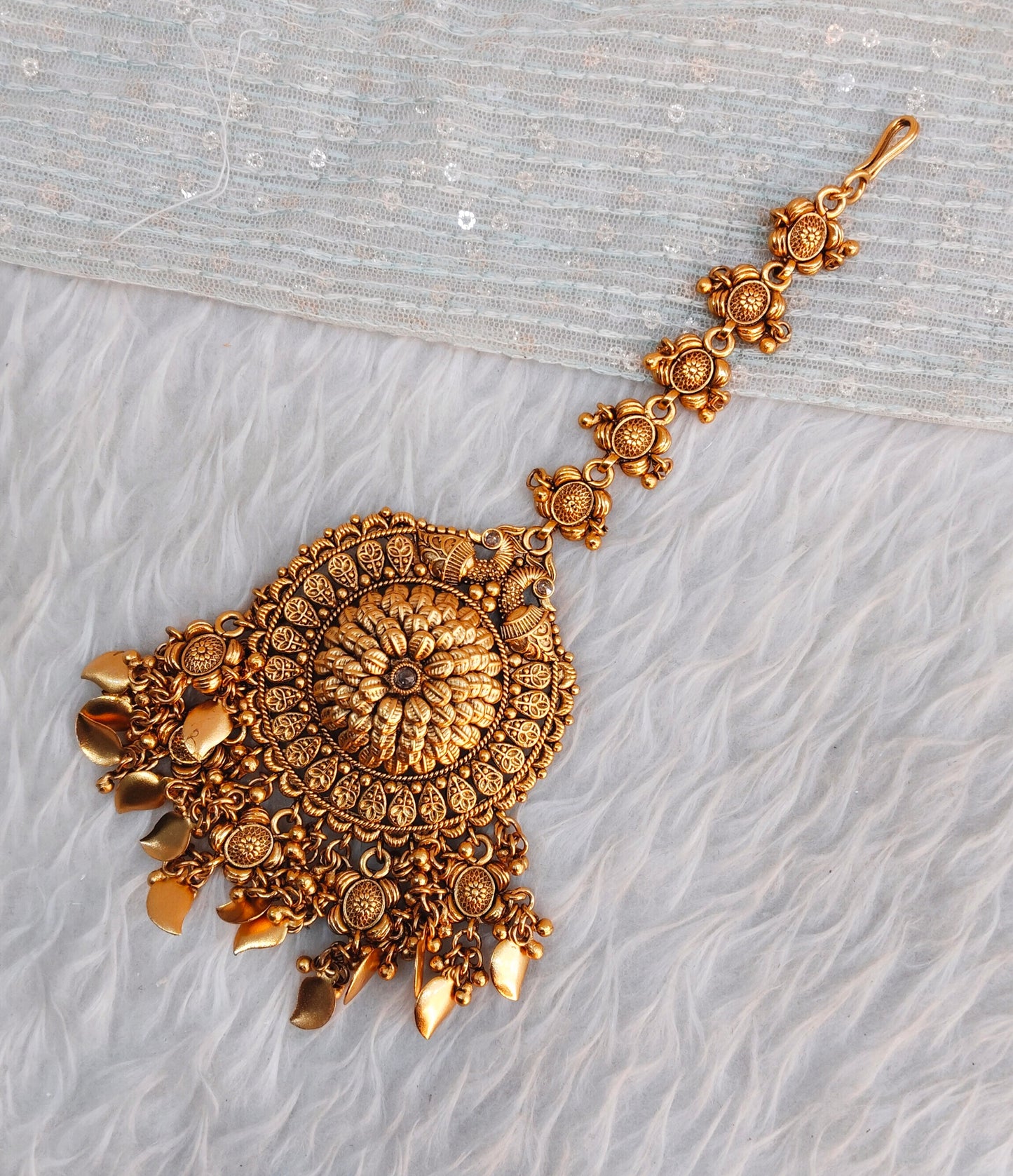 Gold polki Tikka Jewellery Indian Headpiece Jewellery