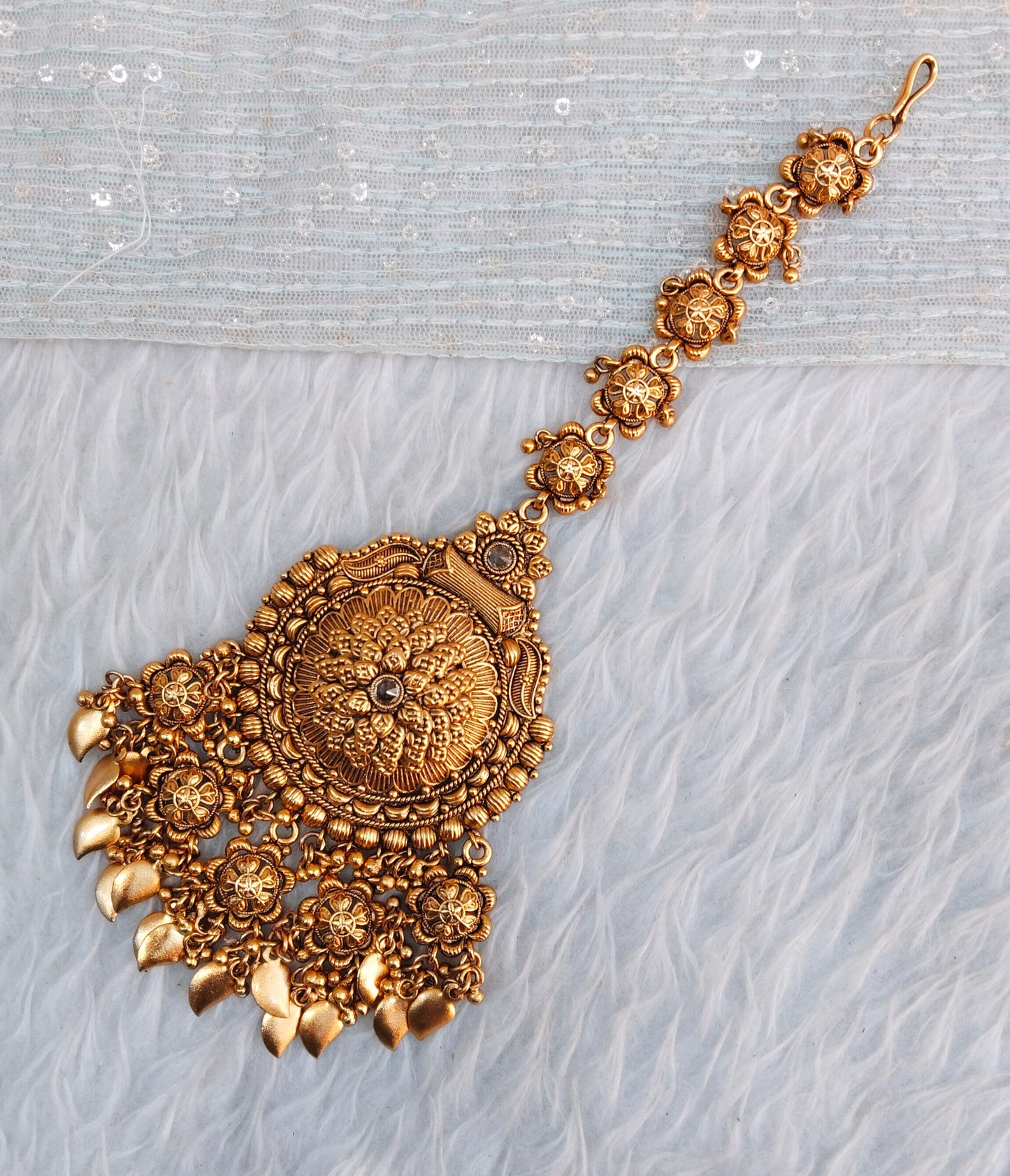 Gold polki Tikka Jewellery Indian Headpiece Jewellery