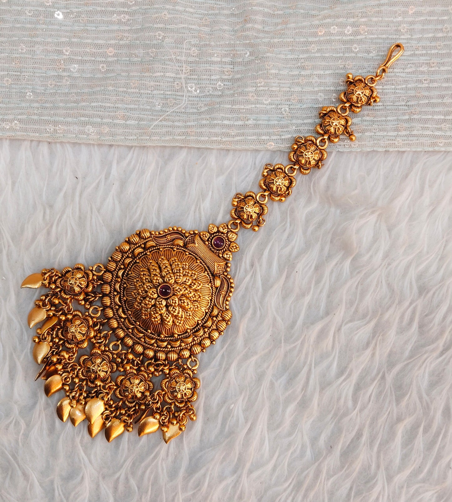 Gold polki Tikka Jewellery Indian Headpiece Jewellery