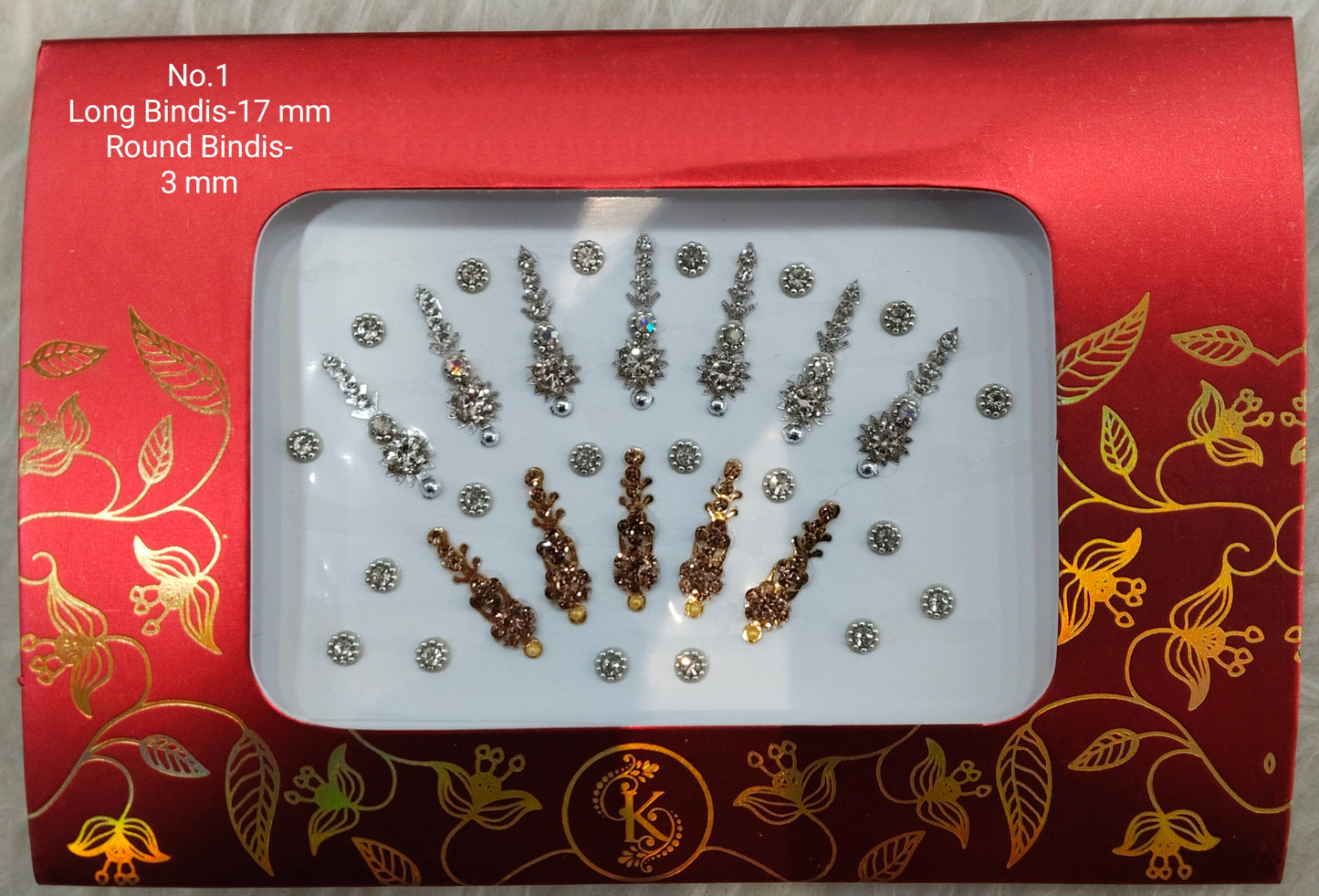 Indian Long Round Bindis Tattoo Sticker Silver Gold Bollywood Card