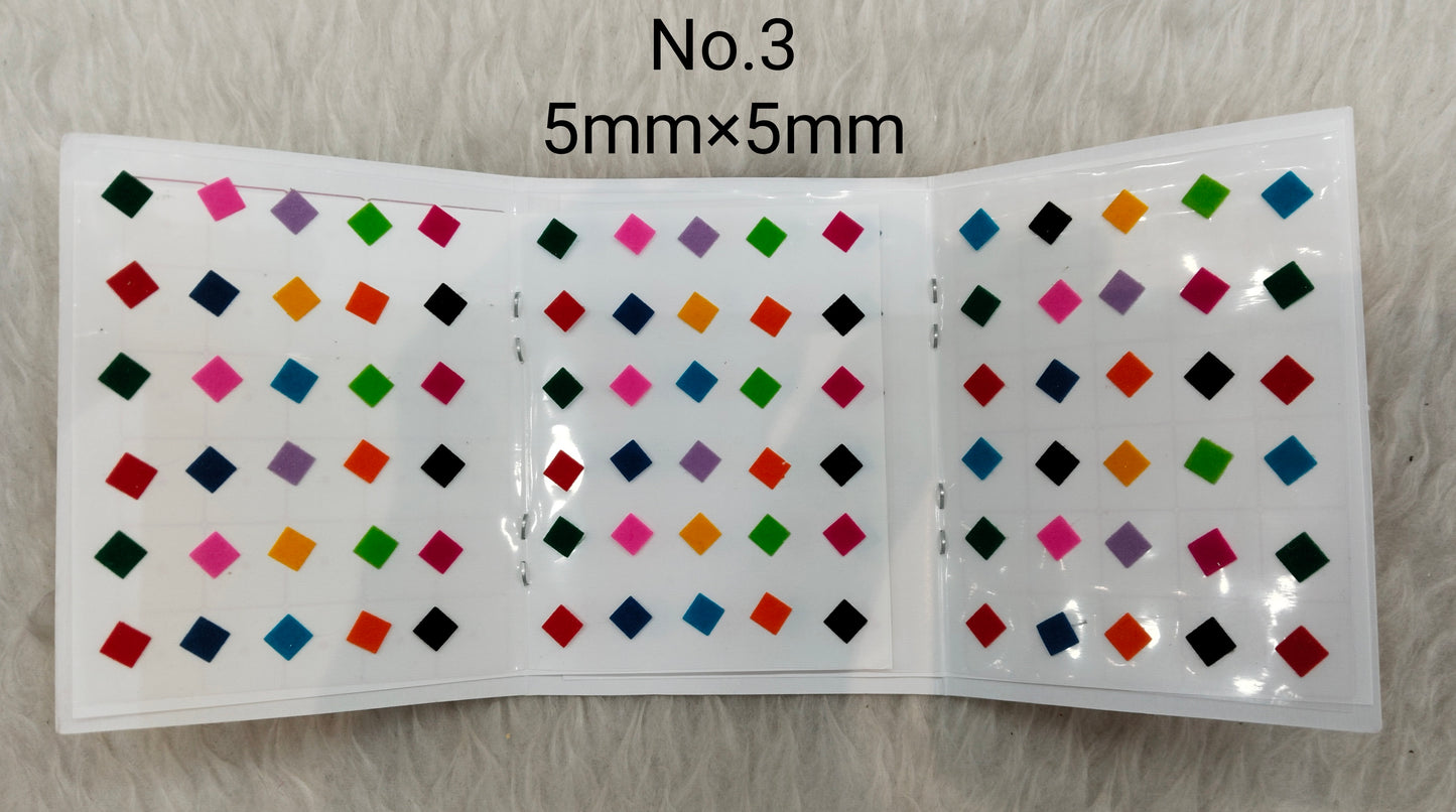 Indian square Bindis Tattoo Sticker Multi Color Bollywood Card
