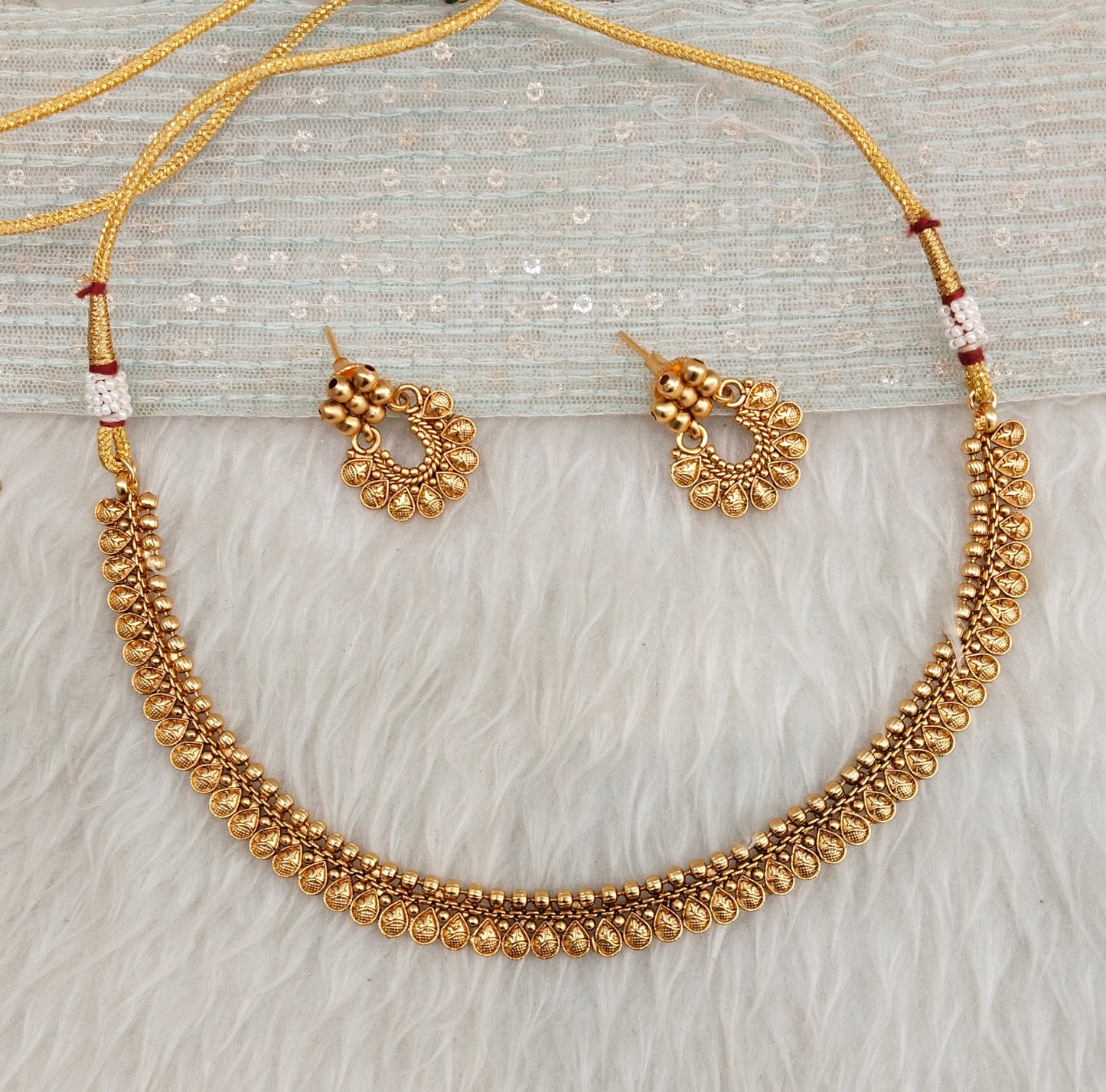 Gold Polki Necklace Indian Jewellery Rana Set