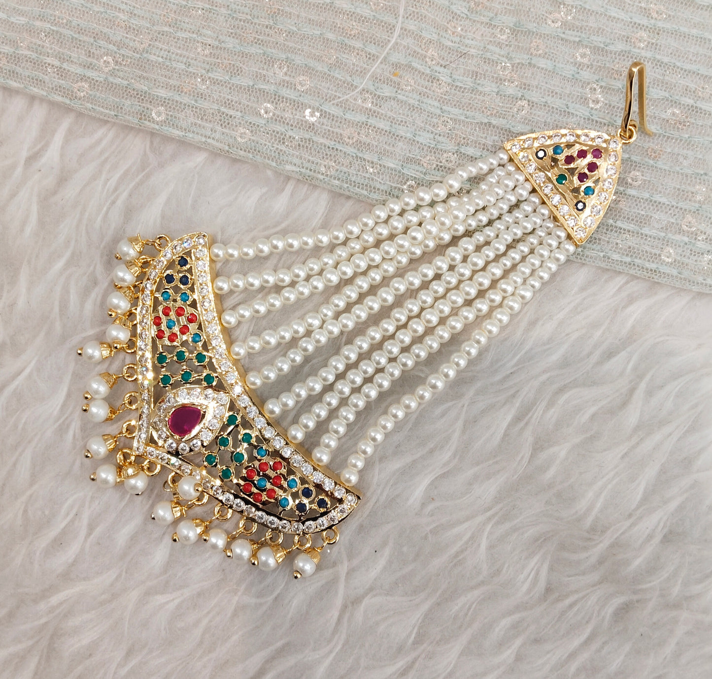 Multi Color Jadau Pakistani Jhumar indian Jewellery Smith Set
