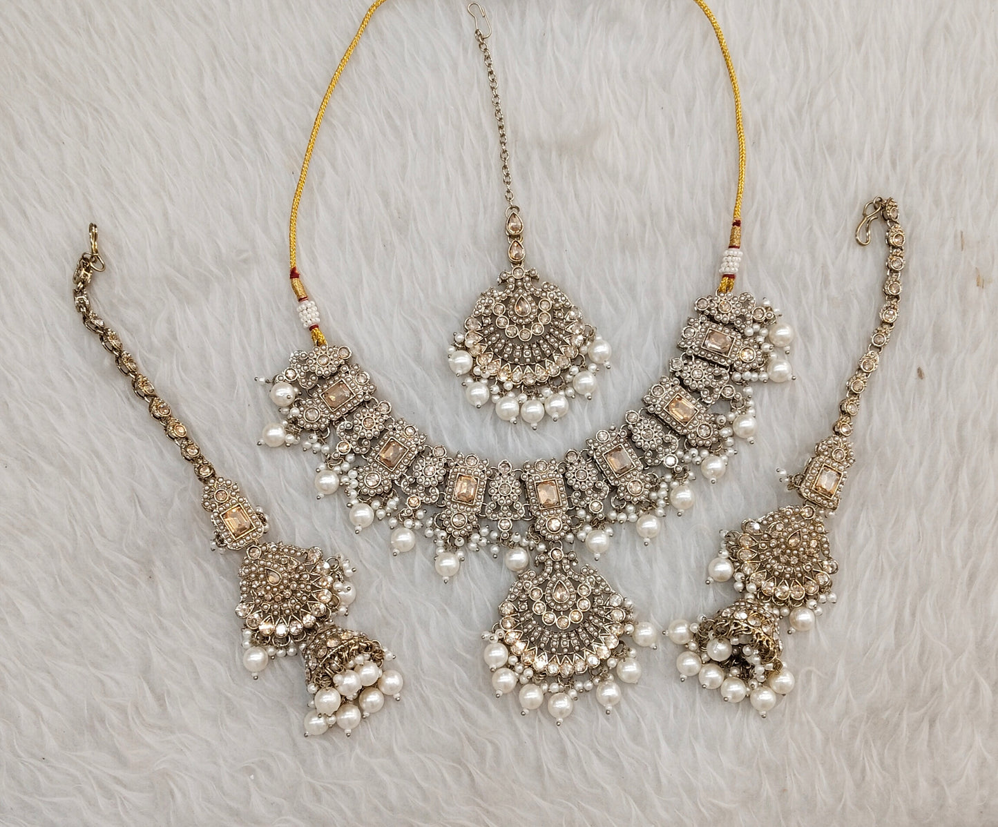 Antique Gold Necklace Indian Jewellery Russel Set