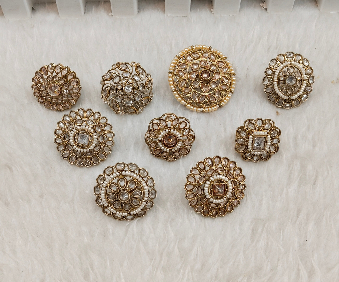 Champagne Stone Adjustable Indian Finger Rings