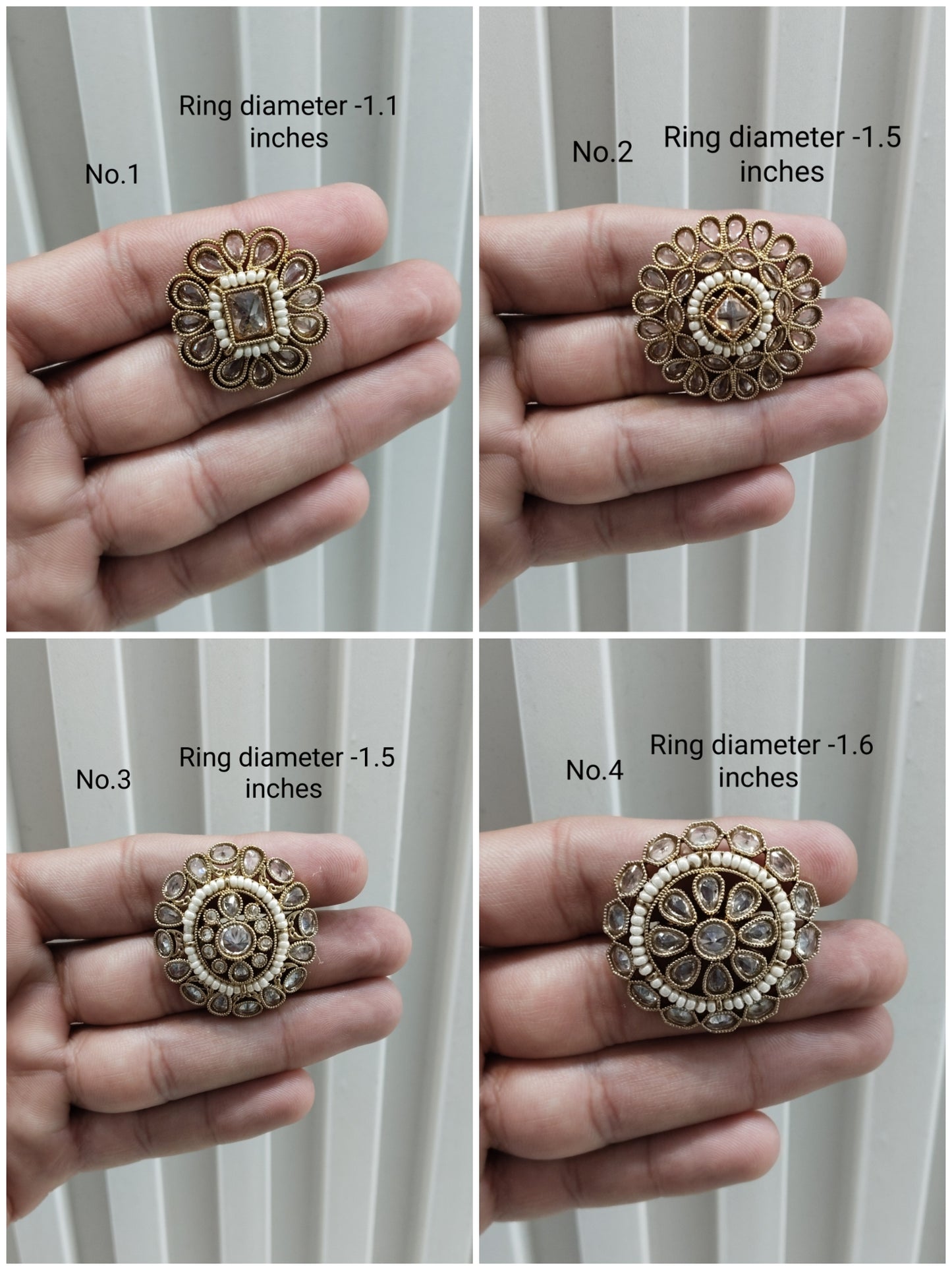 Champagne Stone Adjustable Indian Finger Rings