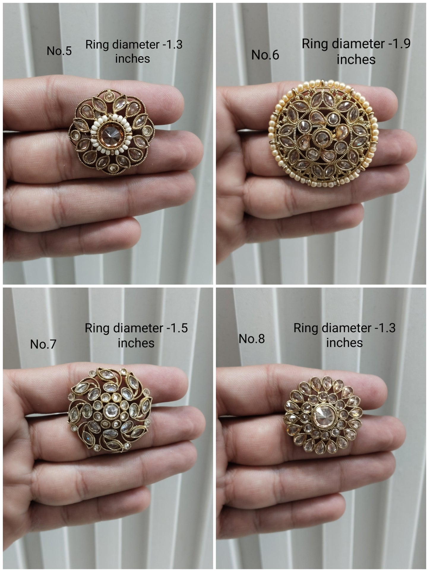 Champagne Stone Adjustable Indian Finger Rings