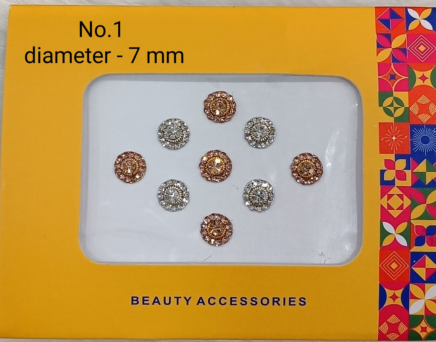 Indian Round Bindis Tattoo Sticker Silver Gold Bollywood Card