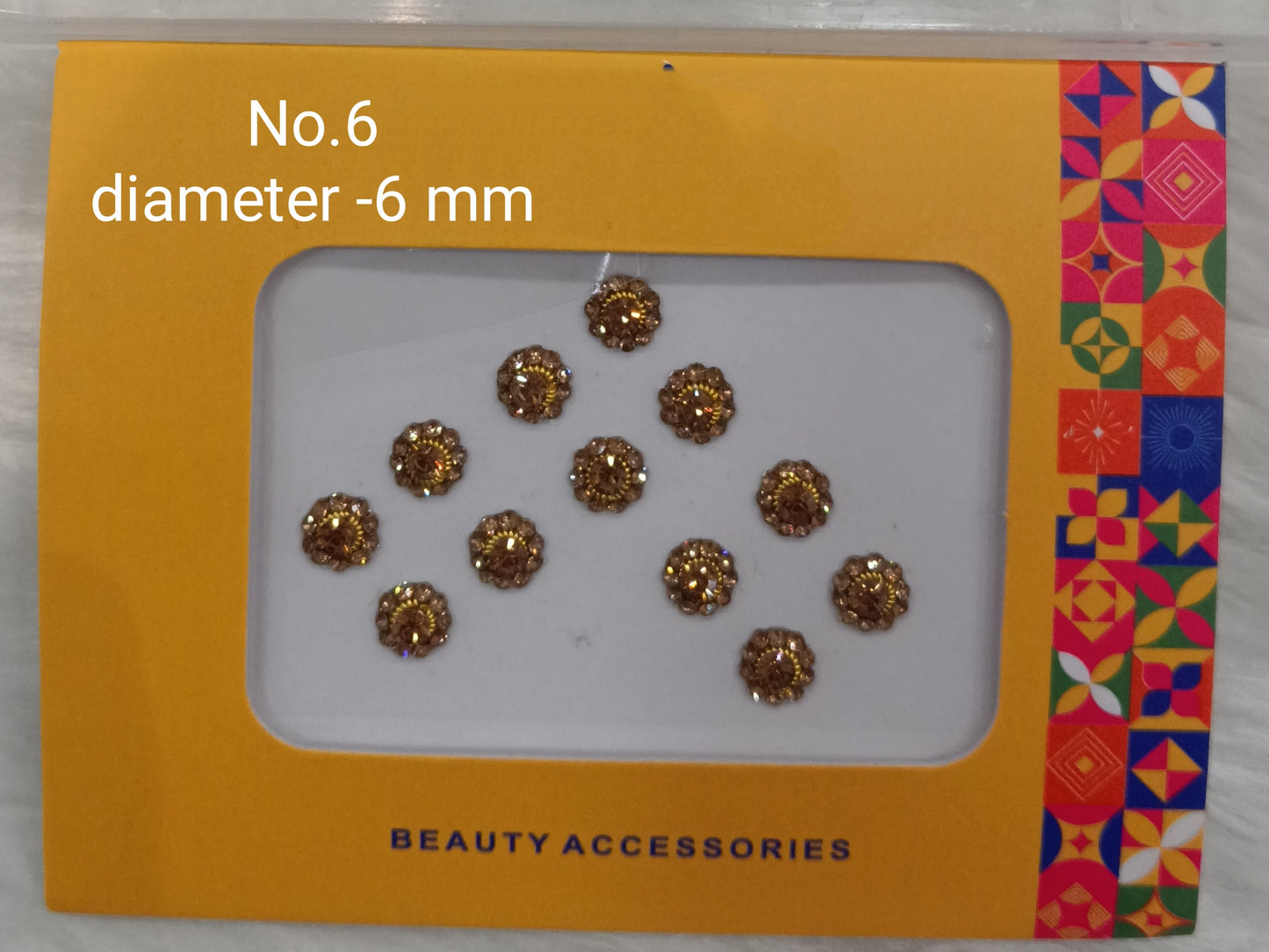 Indian Round Bindis Tattoo Sticker Silver Gold Bollywood Card