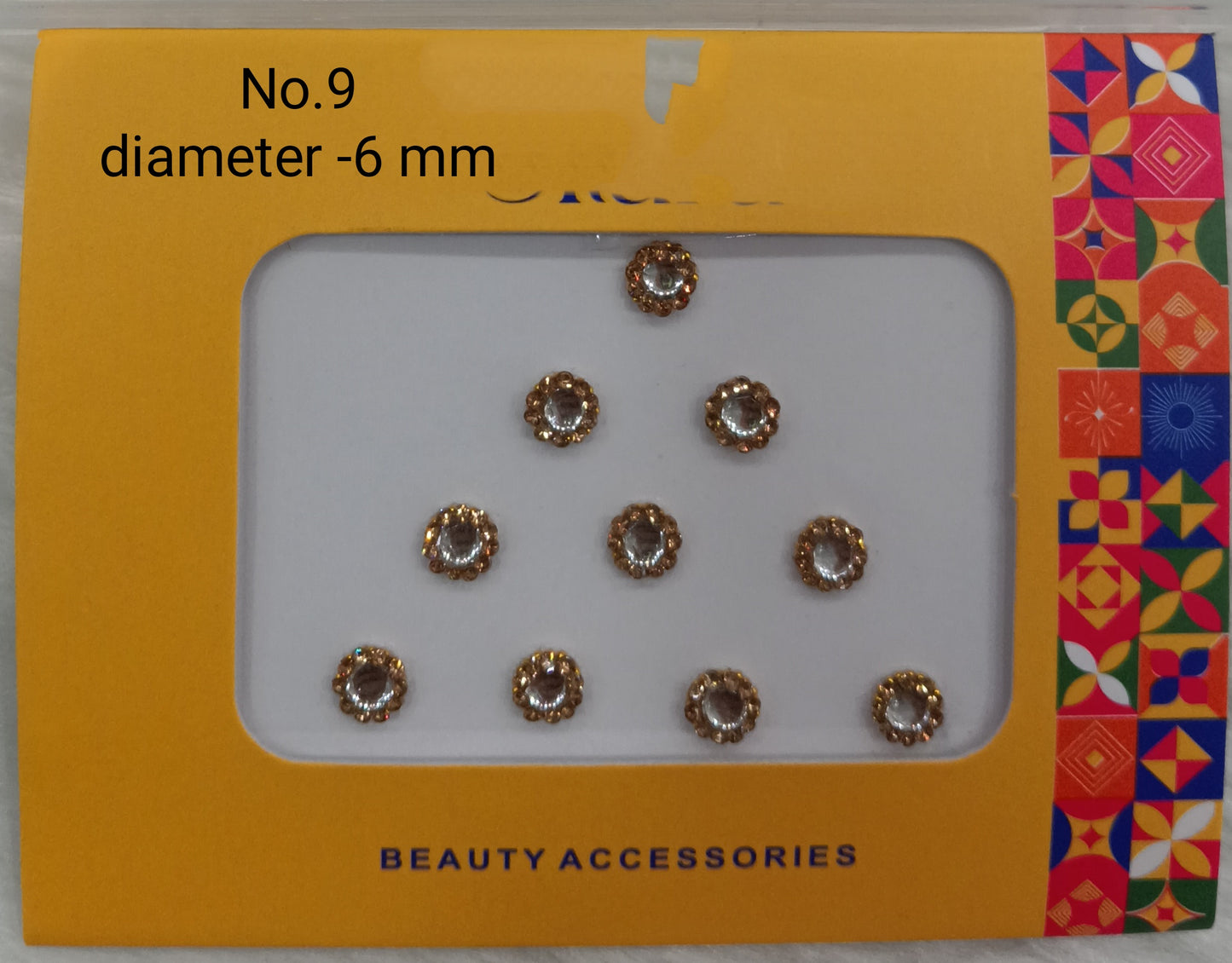 Indian Round Bindis Tattoo Sticker Silver Gold Bollywood Card