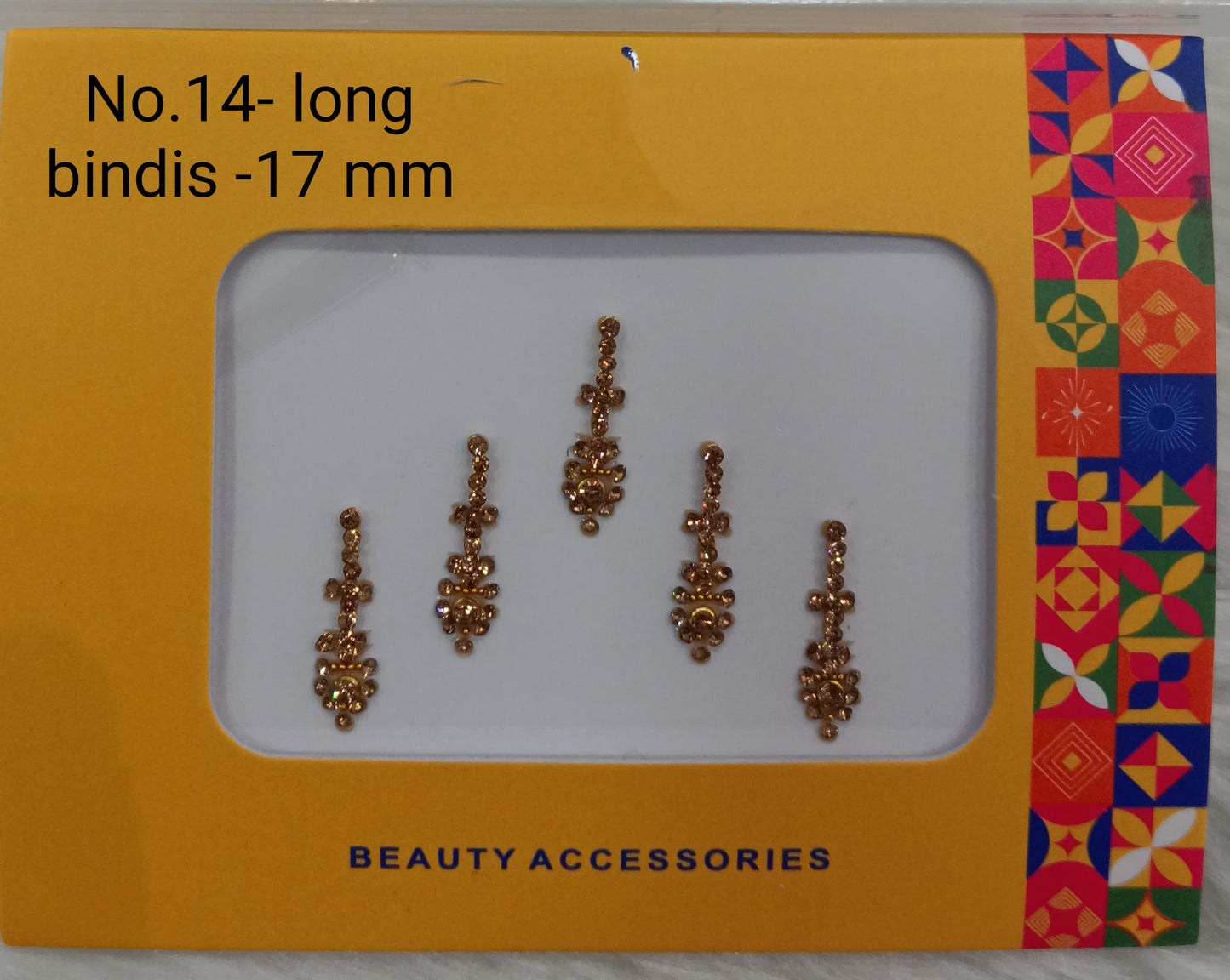 Indian Long Bindis Tattoo Sticker Silver White Bollywood Card