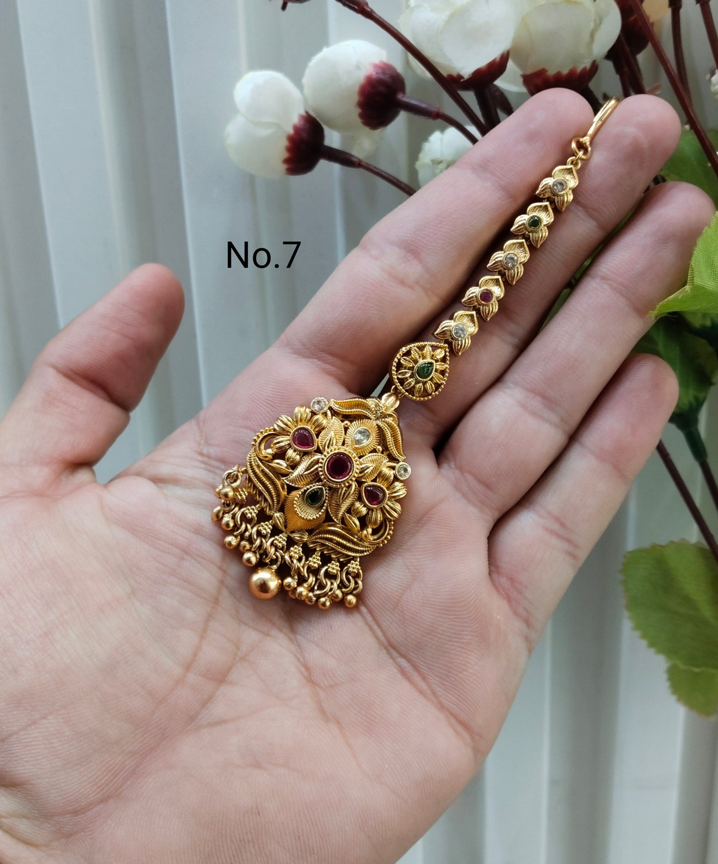 Gold polki Tikka Jewellery Indian Headpiece Jewellery