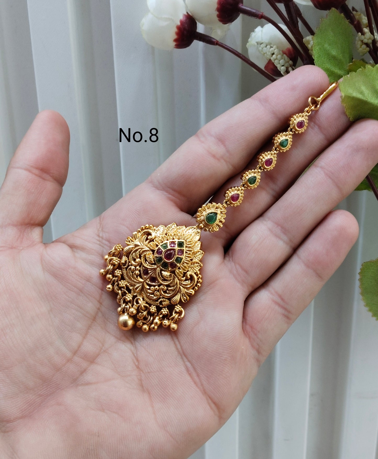 Gold polki Tikka Jewellery Indian Headpiece Jewellery