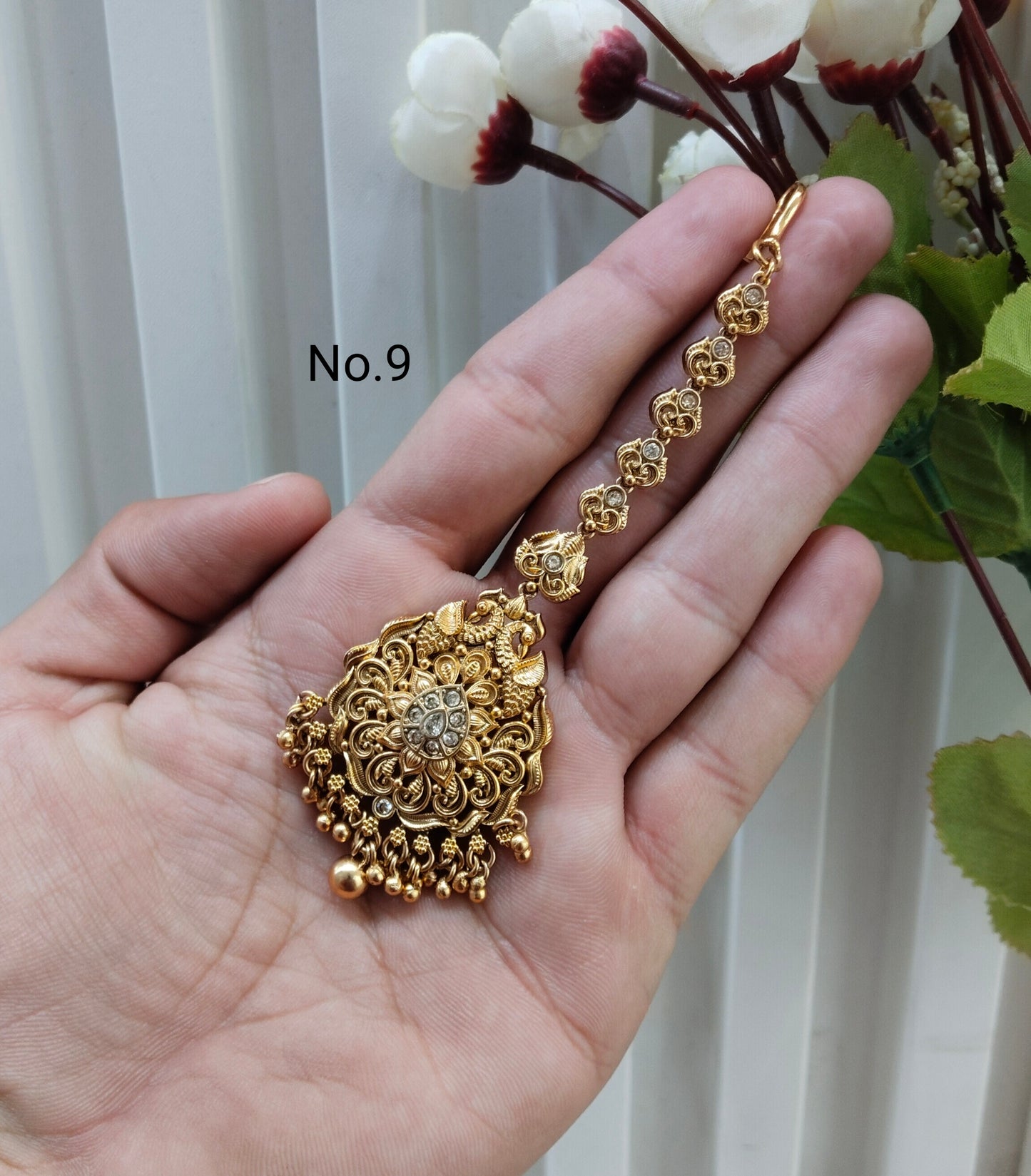 Gold polki Tikka Jewellery Indian Headpiece Jewellery
