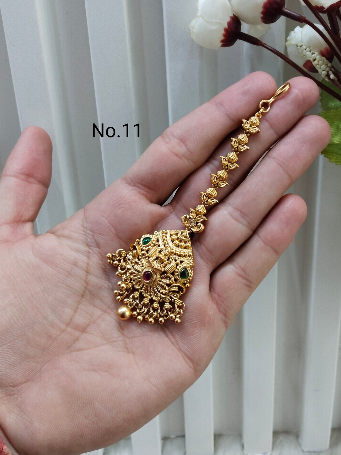 Gold polki Tikka Jewellery Indian Headpiece Jewellery