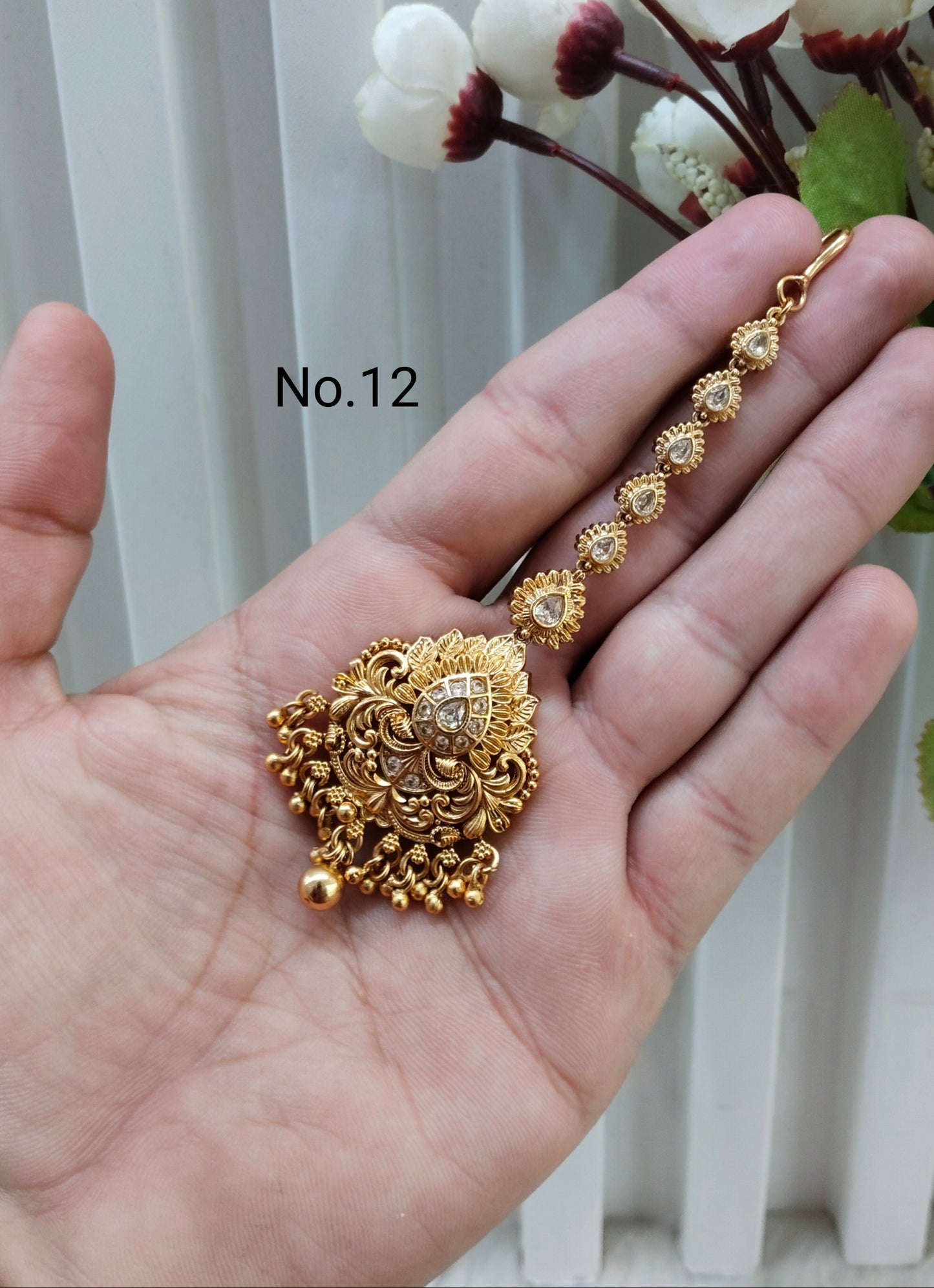 Gold polki Tikka Jewellery Indian Headpiece Jewellery