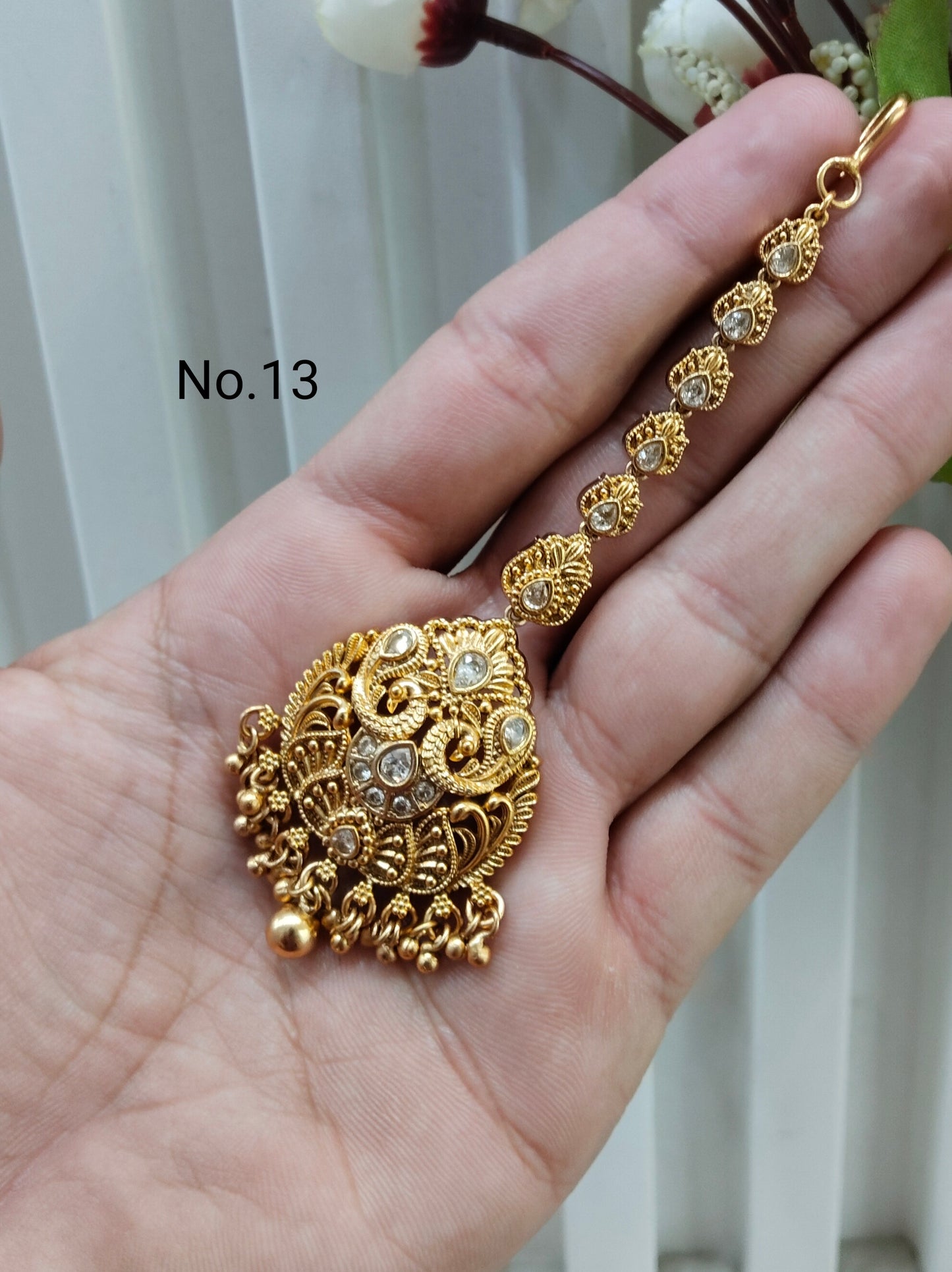 Gold polki Tikka Jewellery Indian Headpiece Jewellery