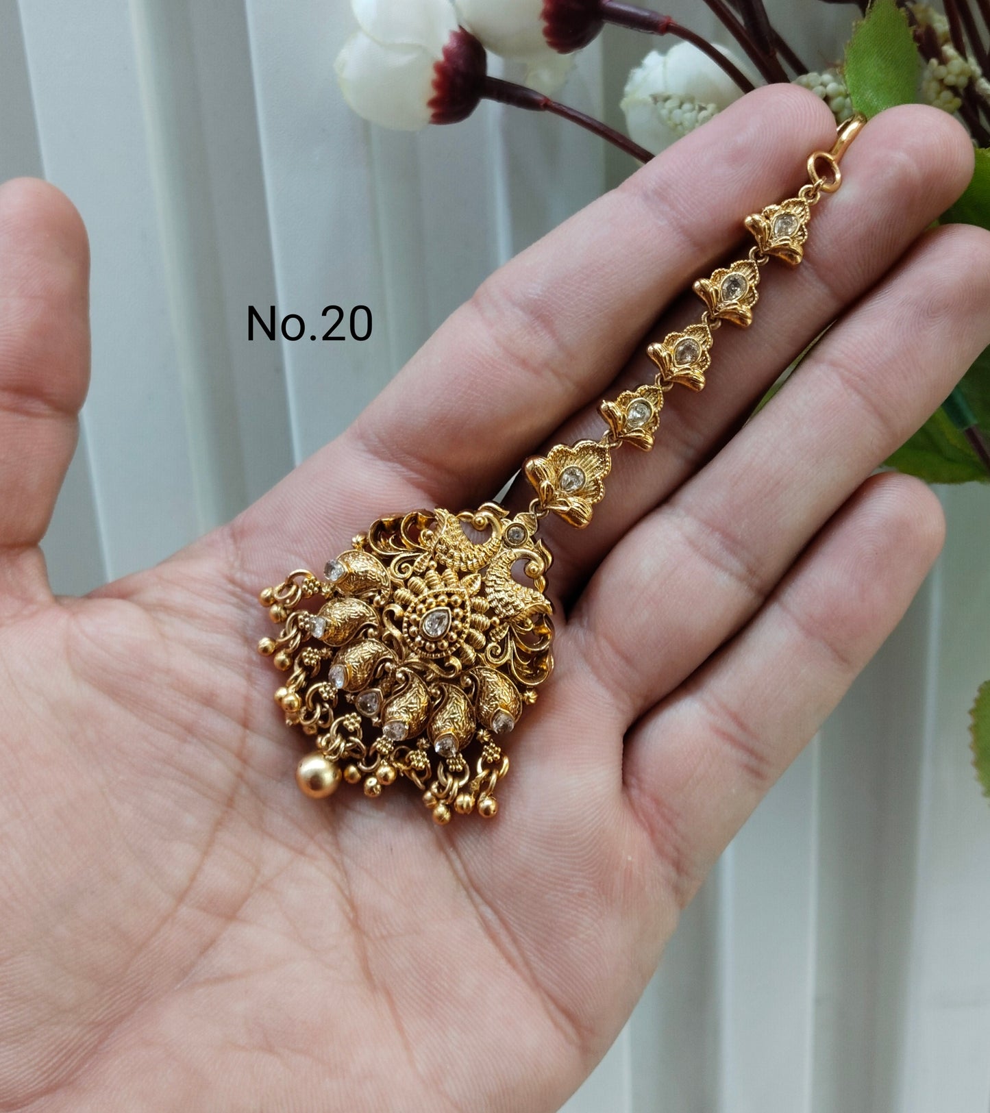 Gold polki Tikka Jewellery Indian Headpiece Jewellery