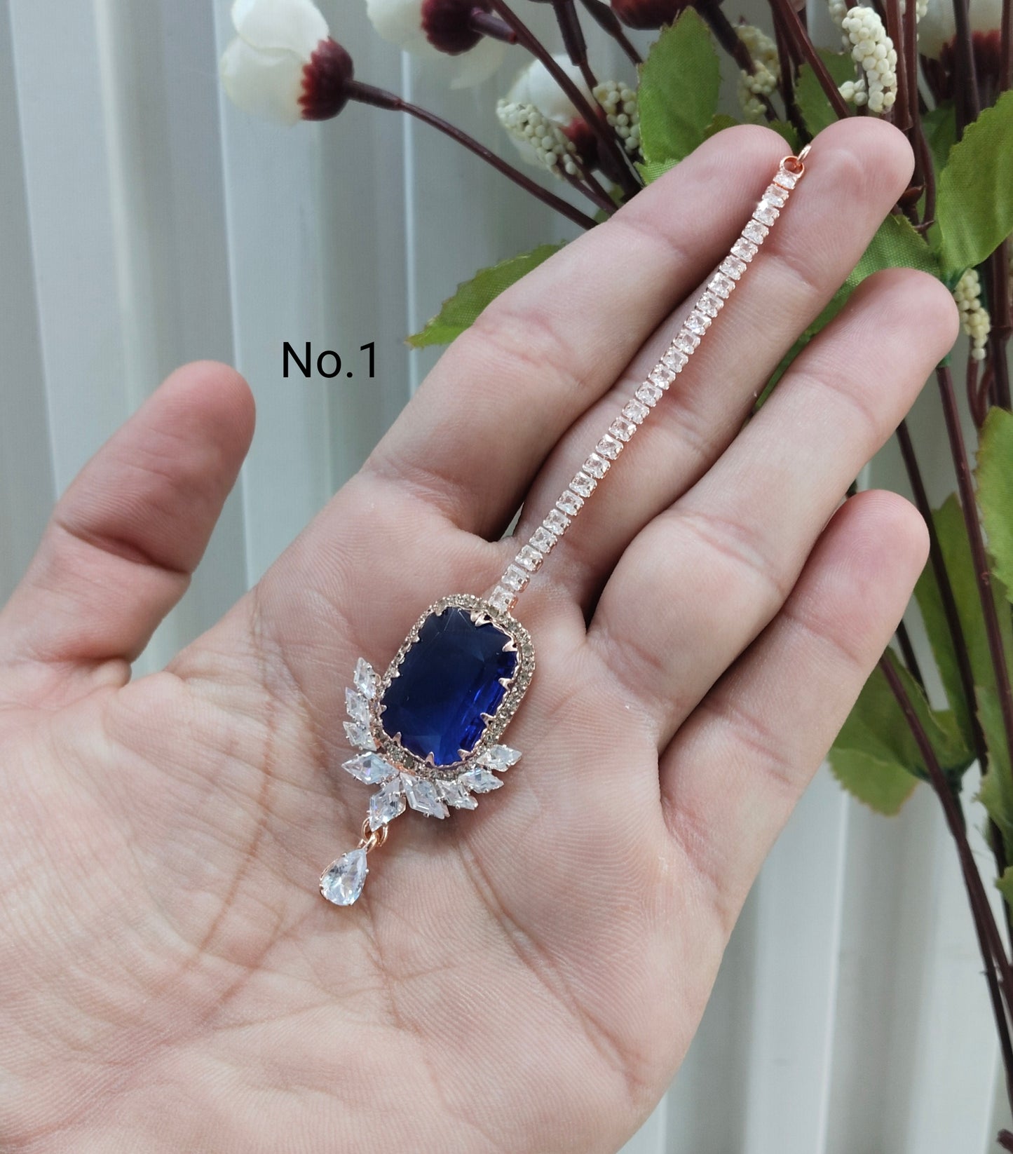 Crystal Tikka Jewellery Indian Headpiece Set