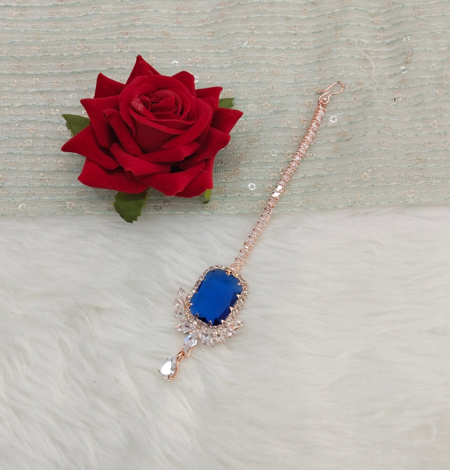 Crystal Tikka Jewellery Indian Headpiece Set