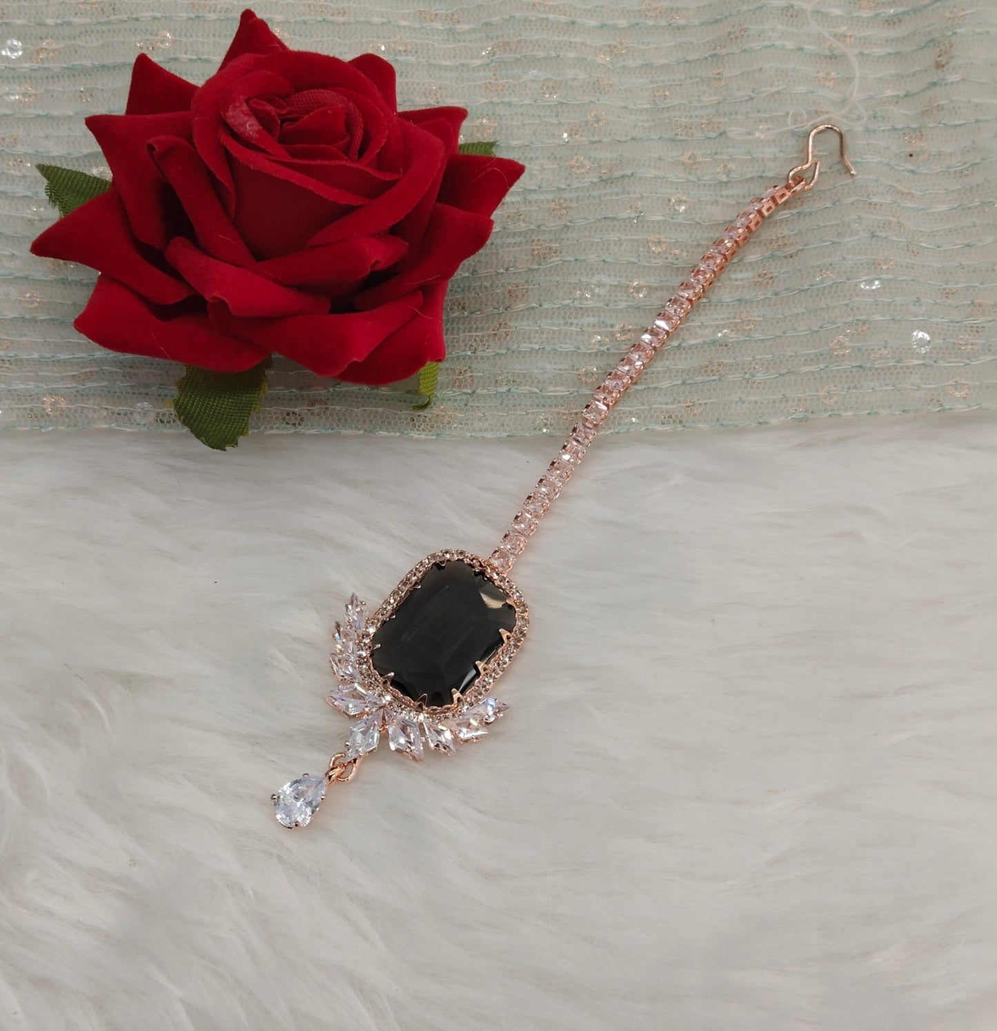 Crystal Tikka Jewellery Indian Headpiece Set