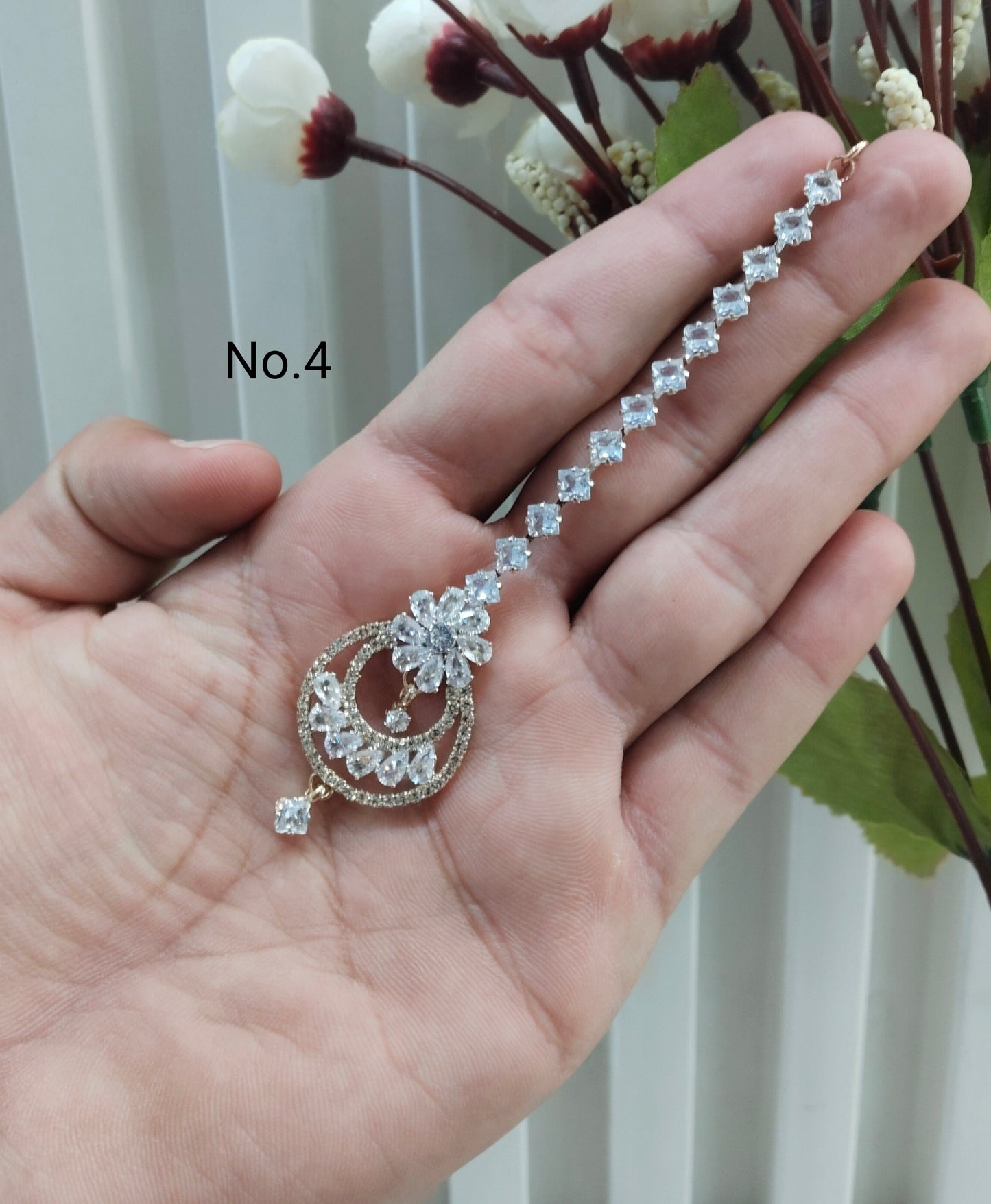 Crystal Tikka Jewellery Indian Headpiece Set