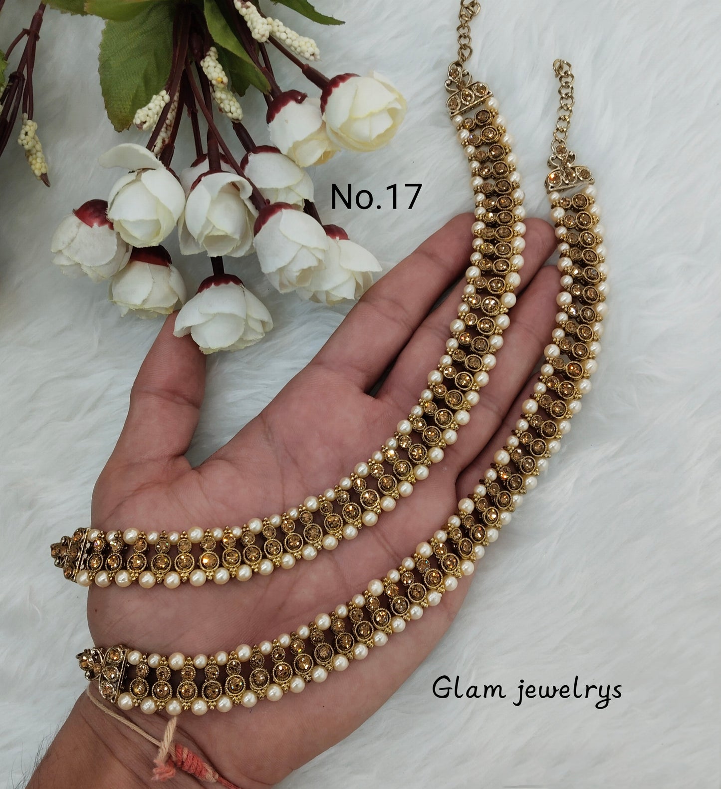 Antique Gold Anklets Jhanjar Payal Indian Jewellery Set