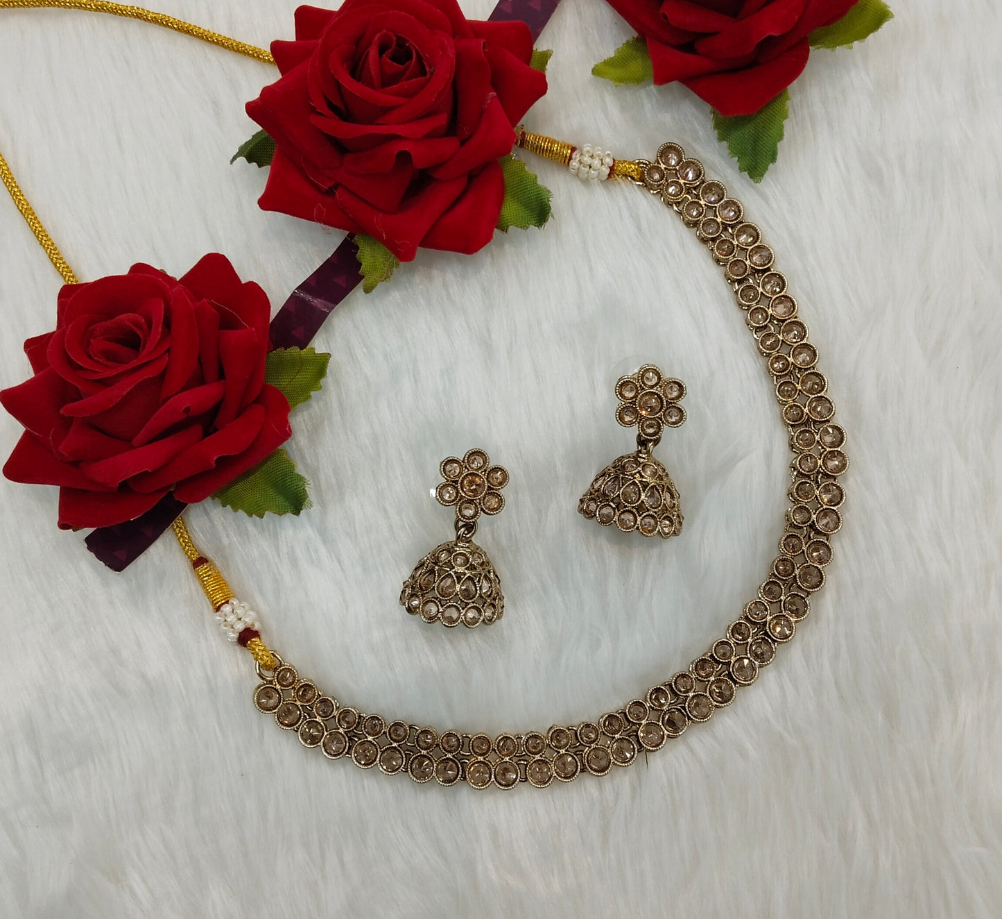 Antique Gold Necklace Indian Jewellery Nitish Set