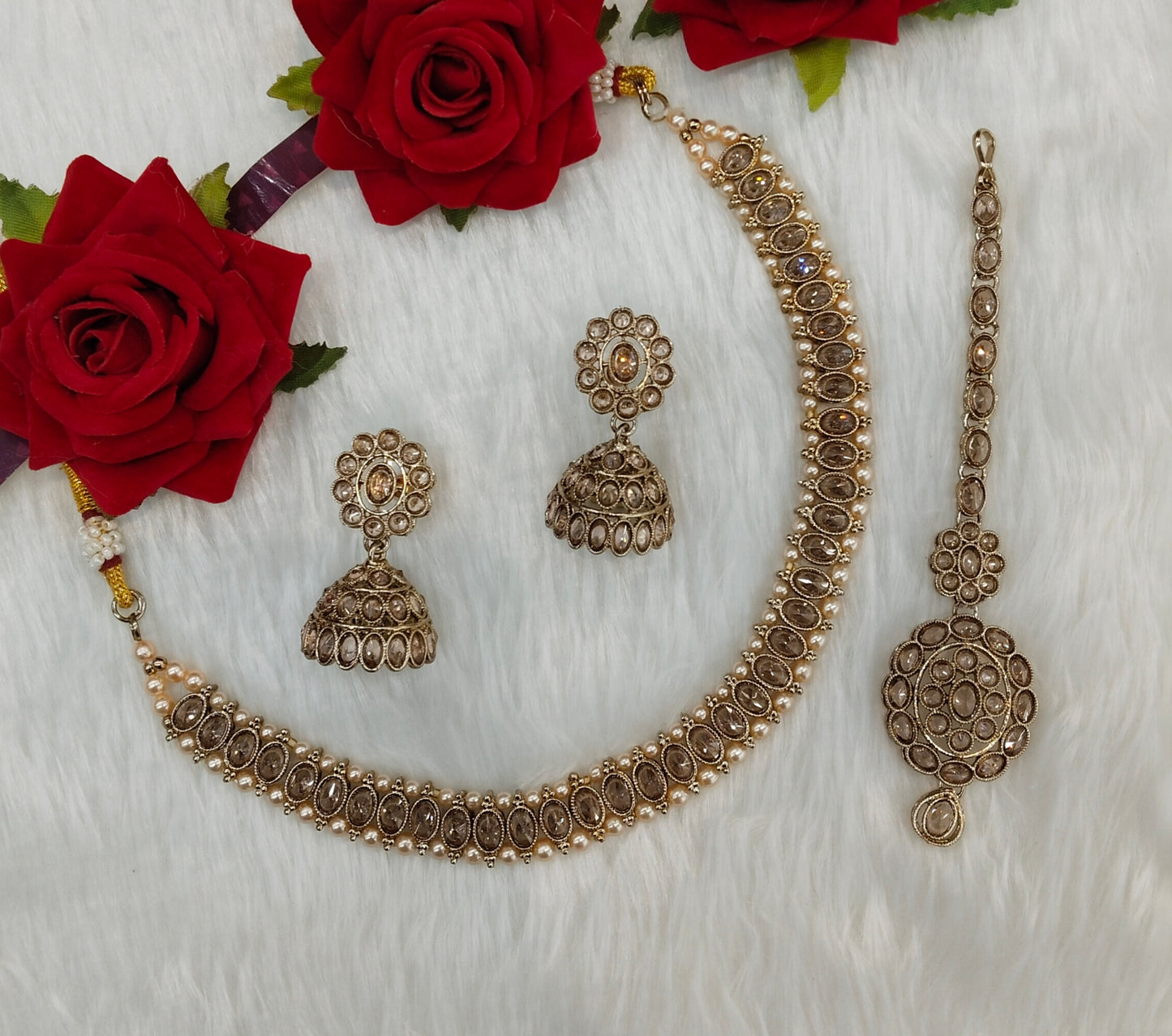 Antique Gold Necklace Indian Jewellery Nitish Set