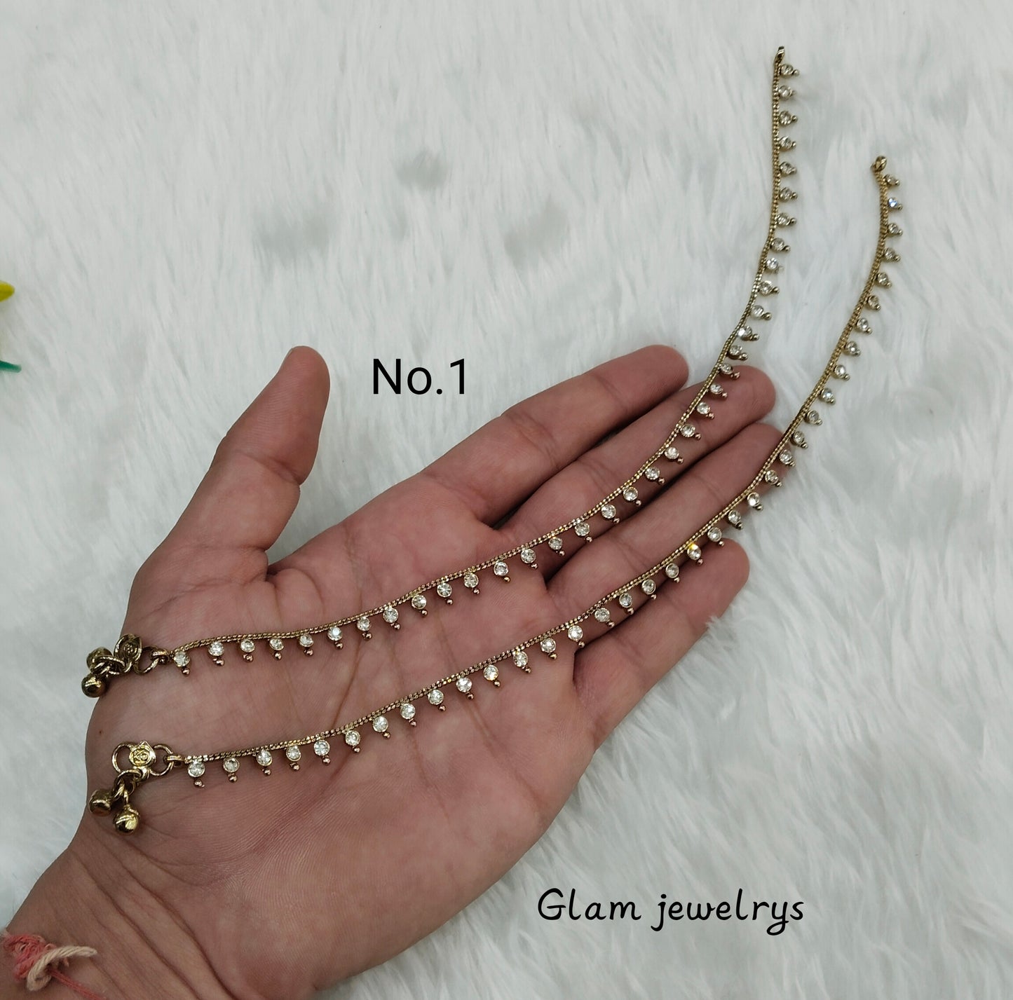 Antique Gold Anklets Jhanjar Payal Indian Jewellery Set