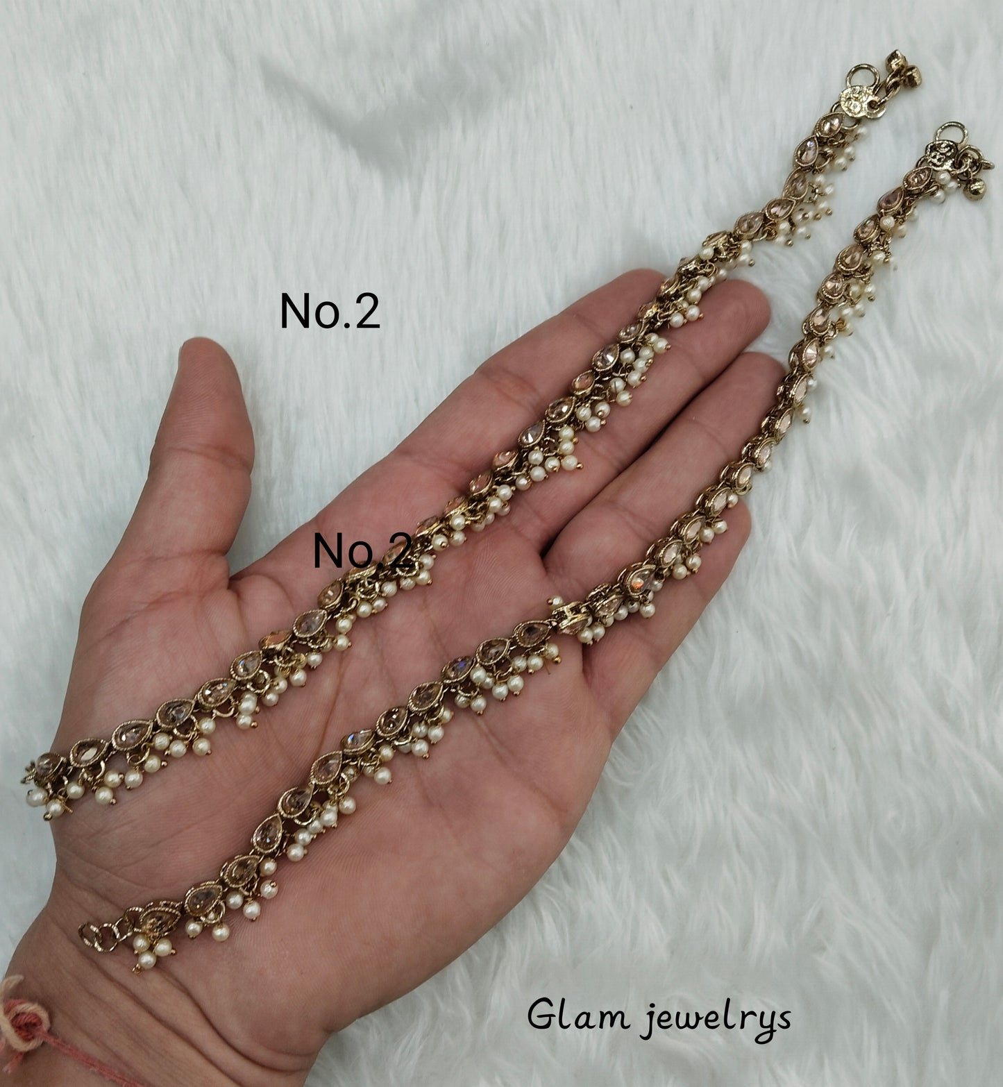 Antique Gold Anklets Jhanjar Payal Indian Jewellery Set