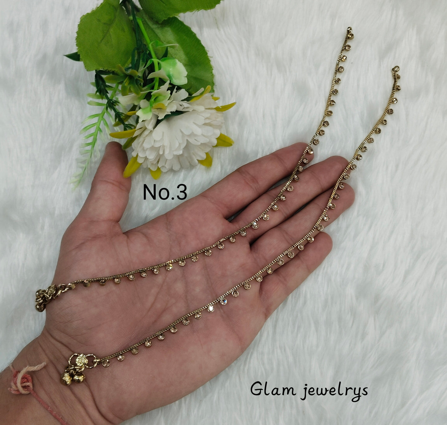 Antique Gold Anklets Jhanjar Payal Indian Jewellery Set