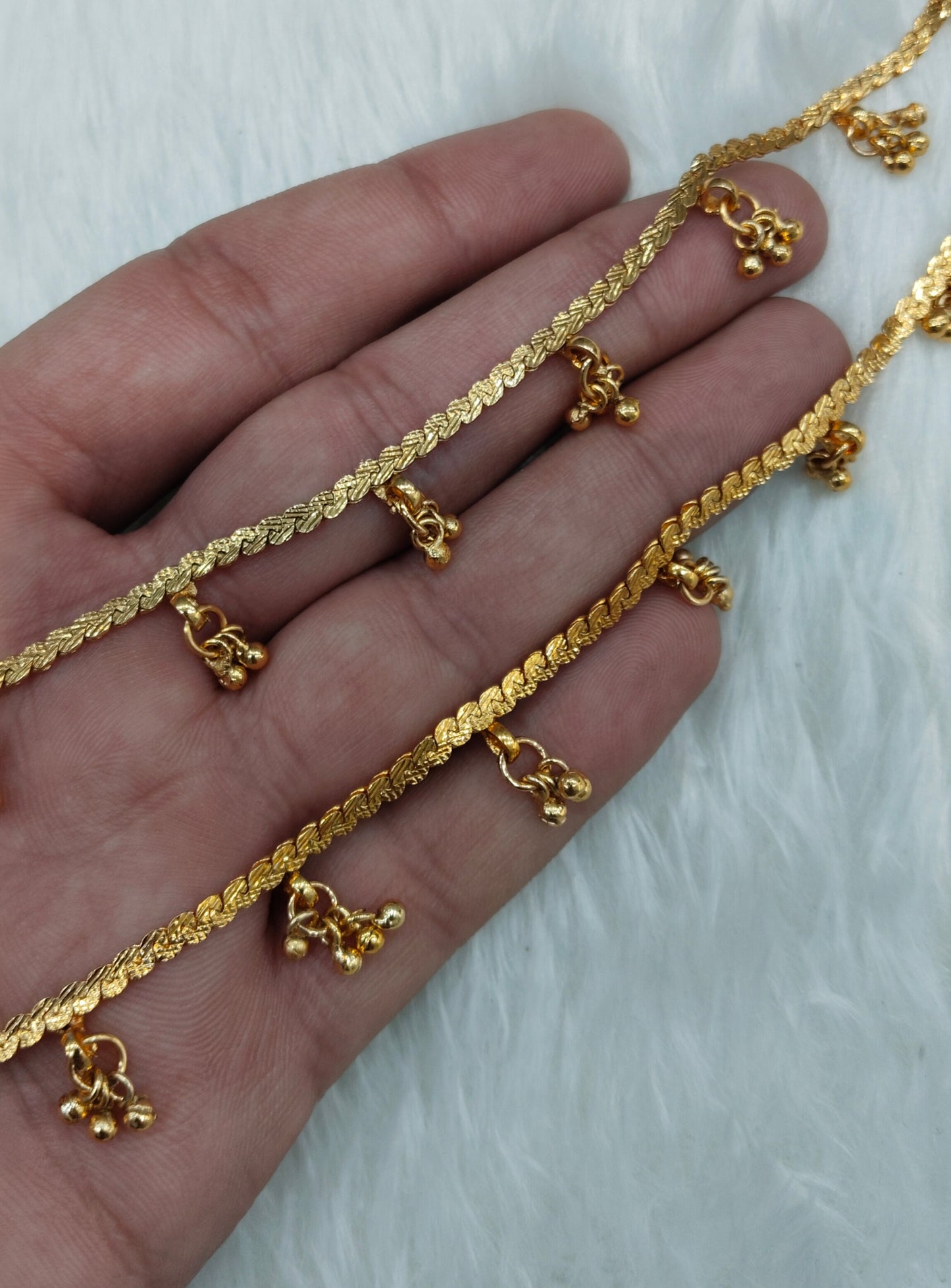 Gold Anklets Jhanjar Payal Indian Jewellery Set