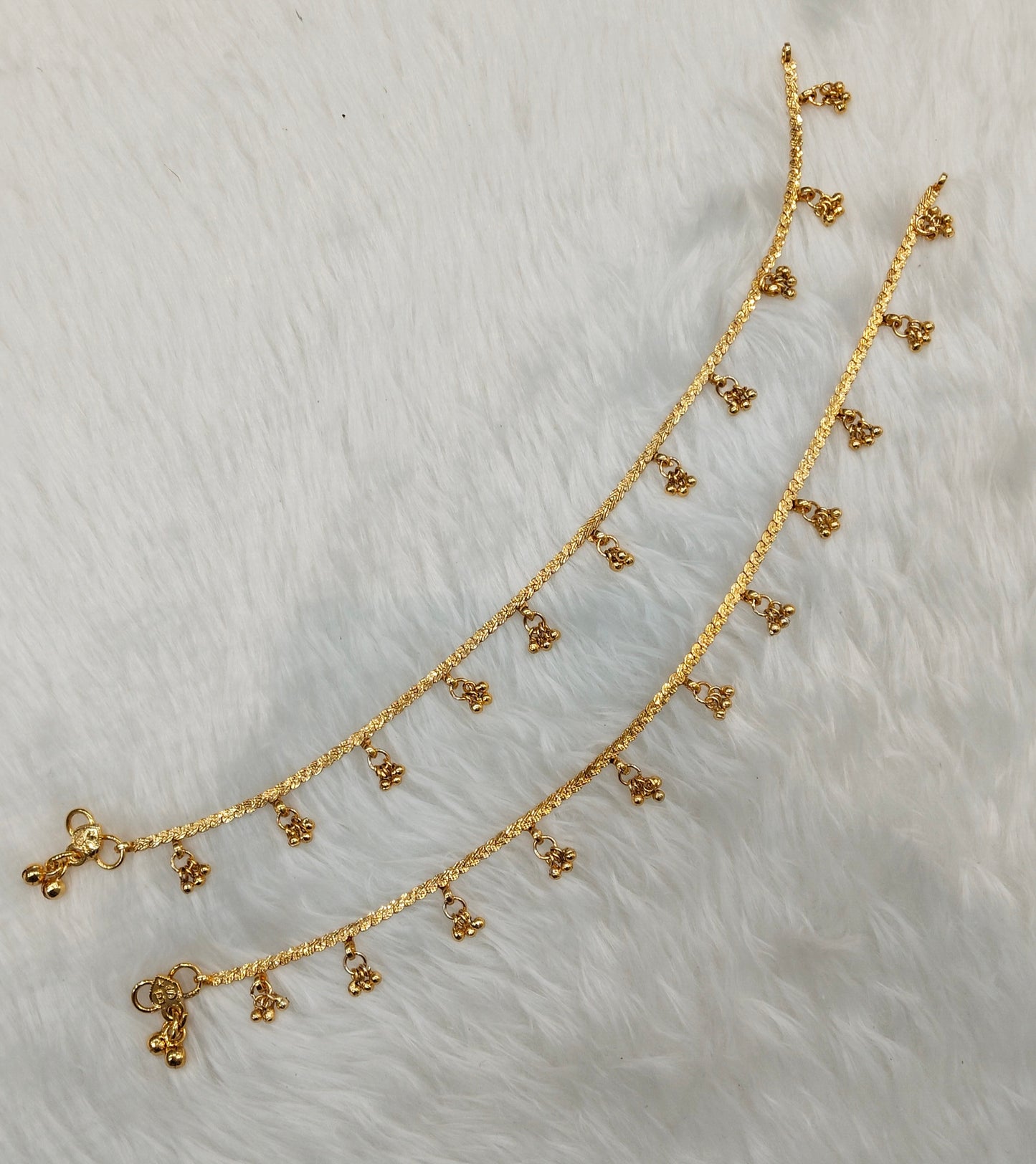 Gold Anklets Jhanjar Payal Indian Jewellery Set