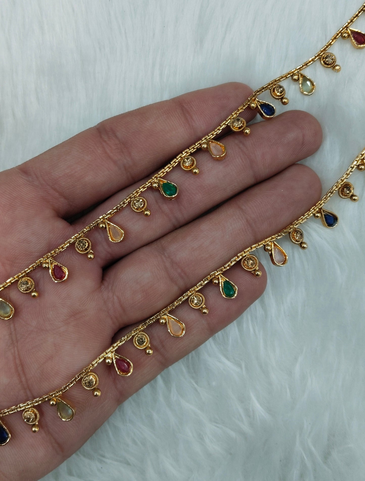 Gold Anklets Jhanjar Payal Indian Jewellery Set
